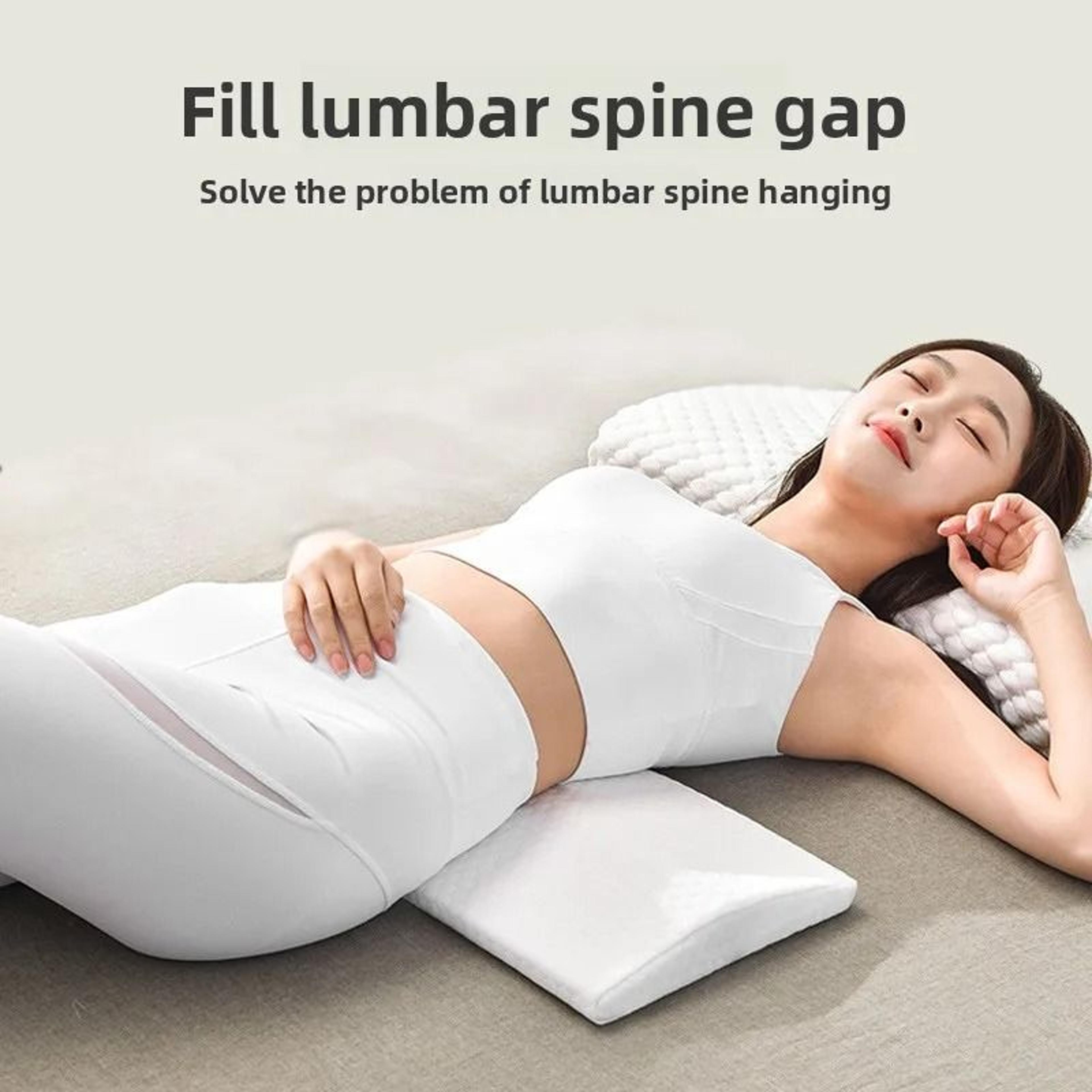 memory foam lumbar support pillow for sleeping waist and lower back comfort
