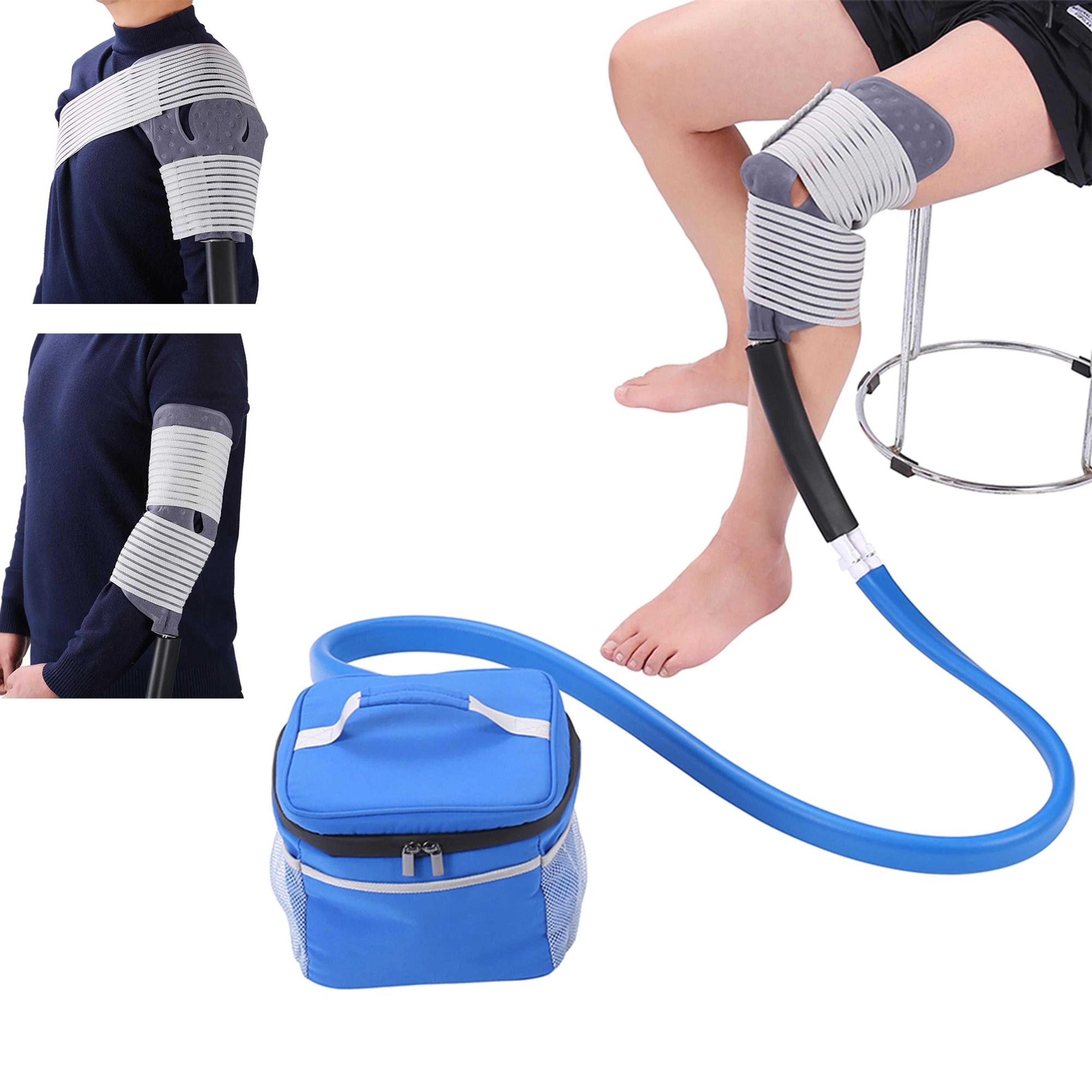 cold therapy knee cuff with compression and ice cooling for pain and swelling relief