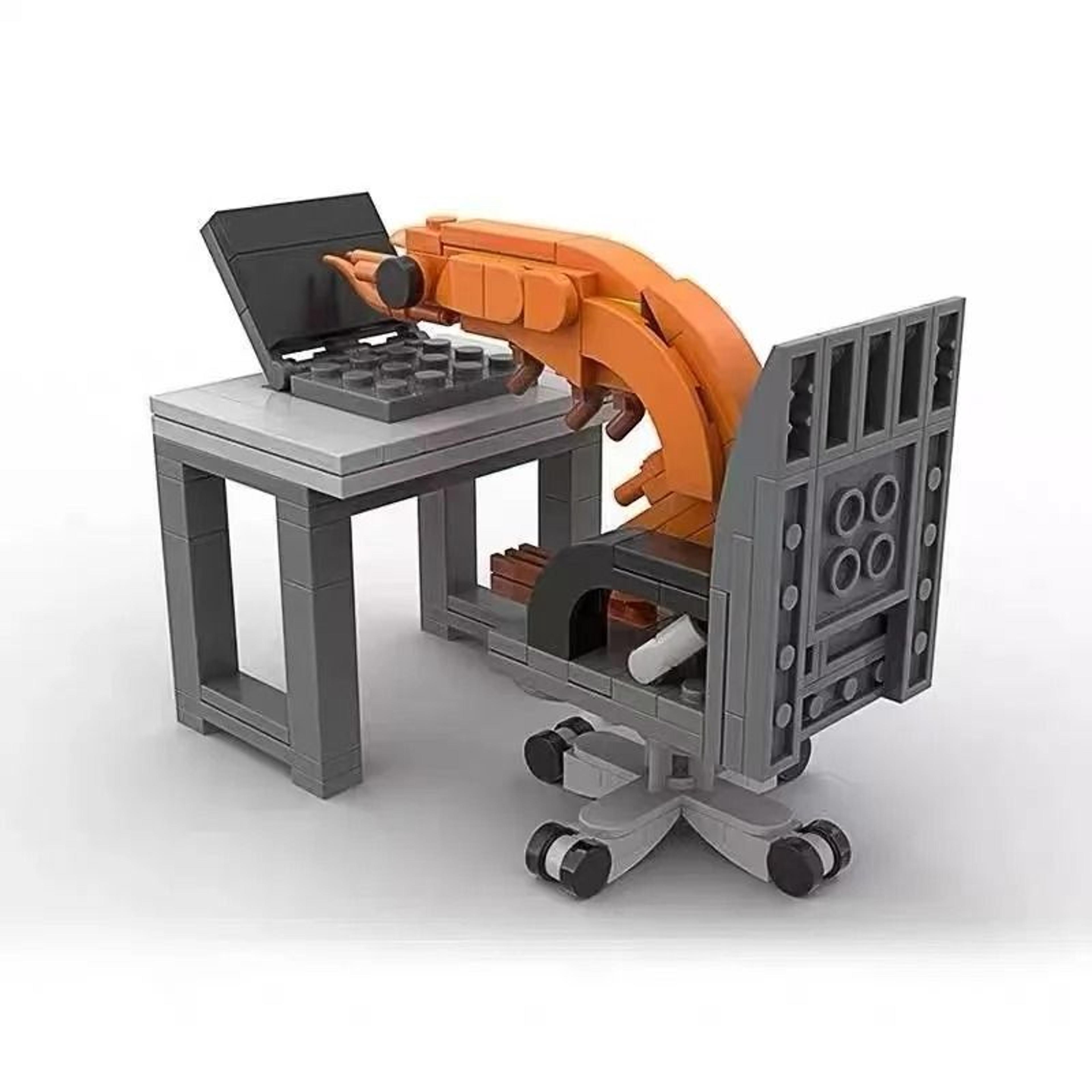 city series building block set computer desk and sofa model
