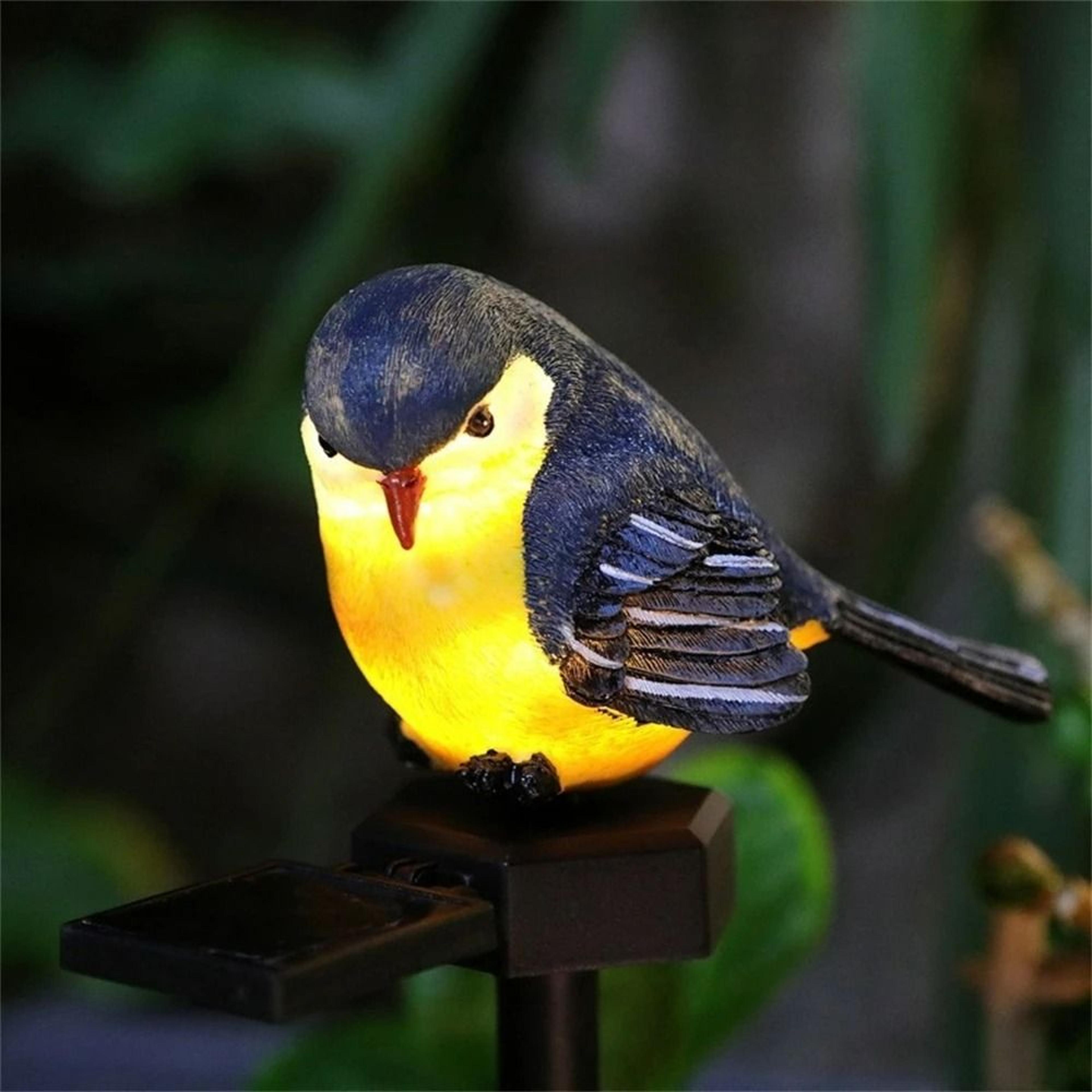 solar resin bird garden light outdoor decorative yard and lawn lamp