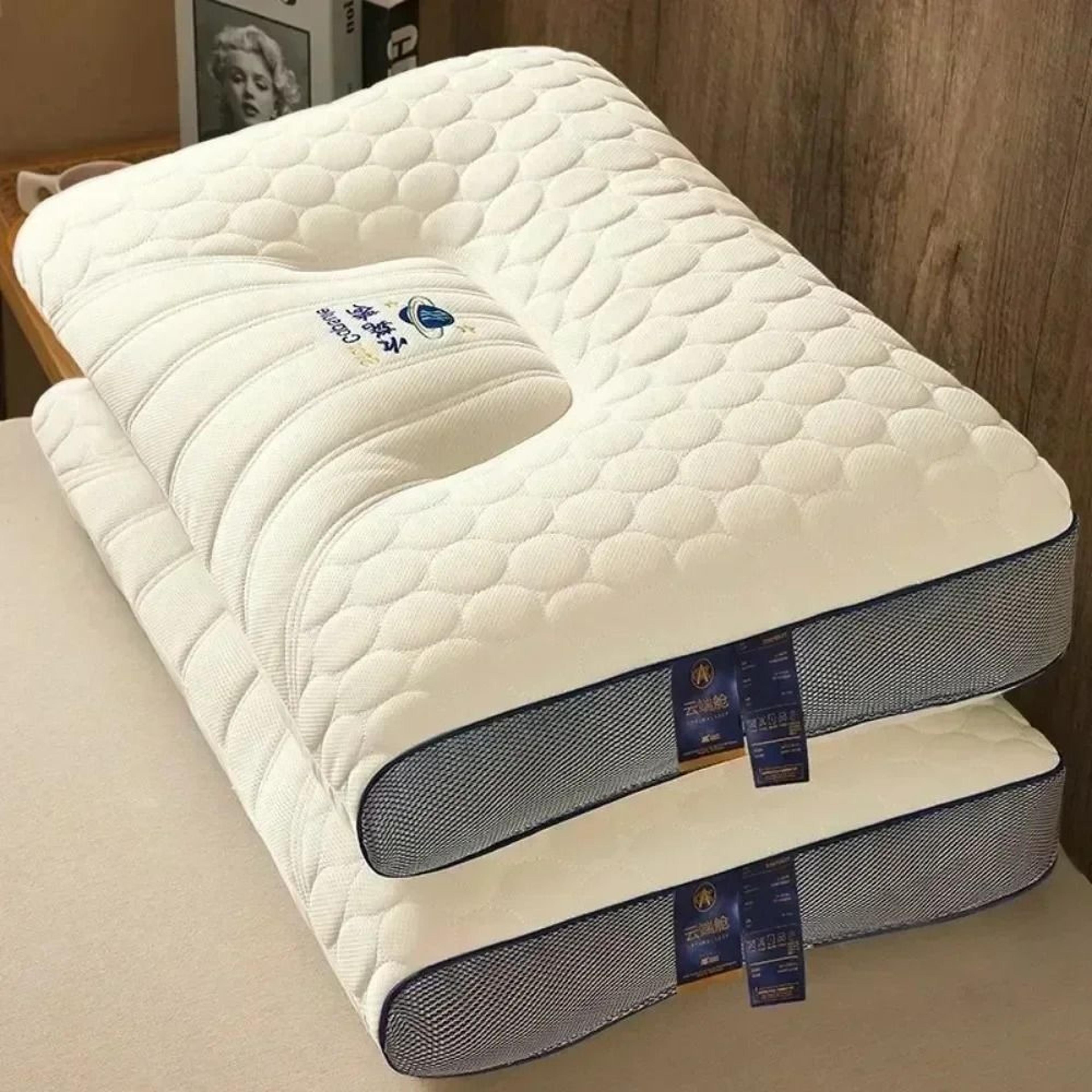 capsule neck support pillow with breathable mesh