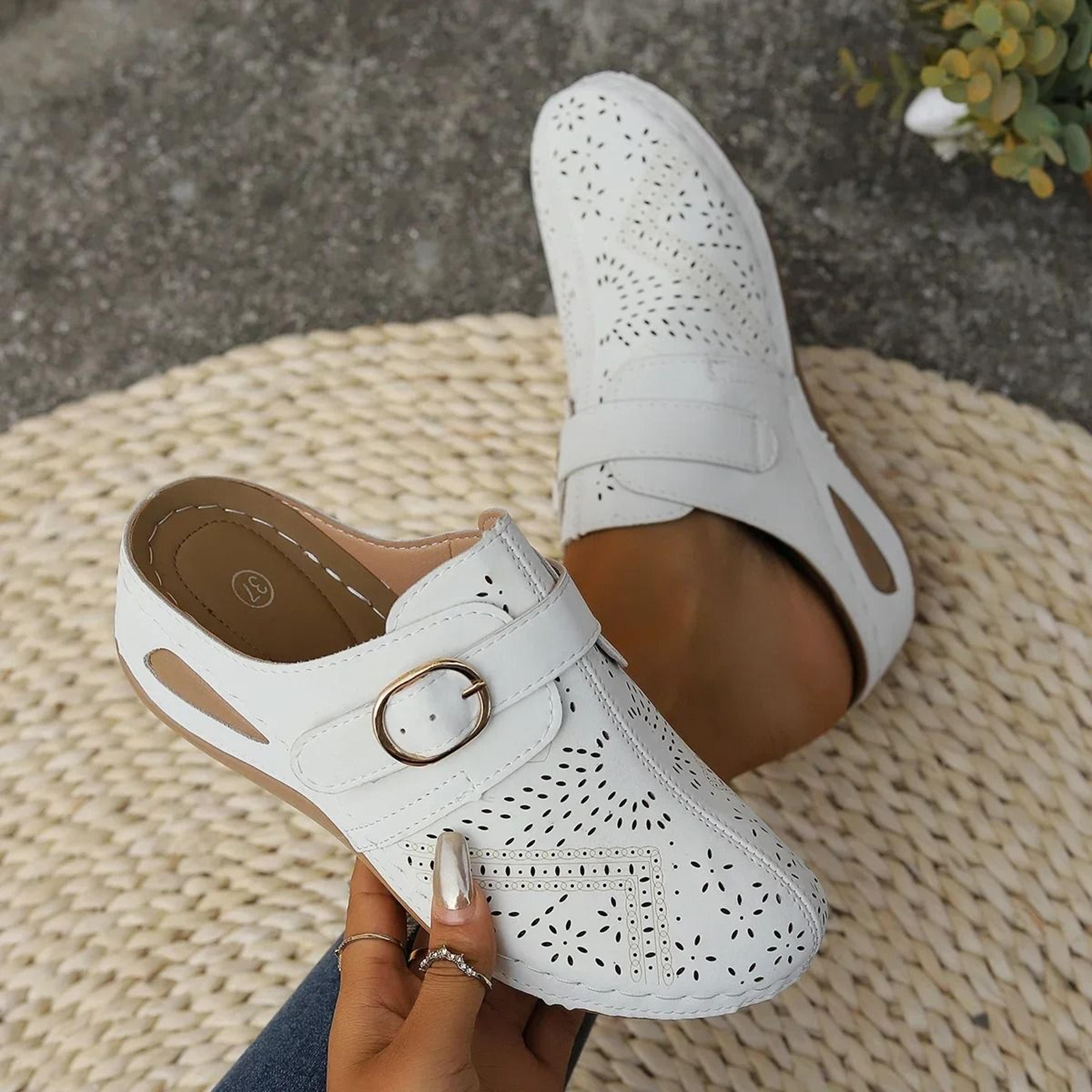 womens closed toe platform slide sandals