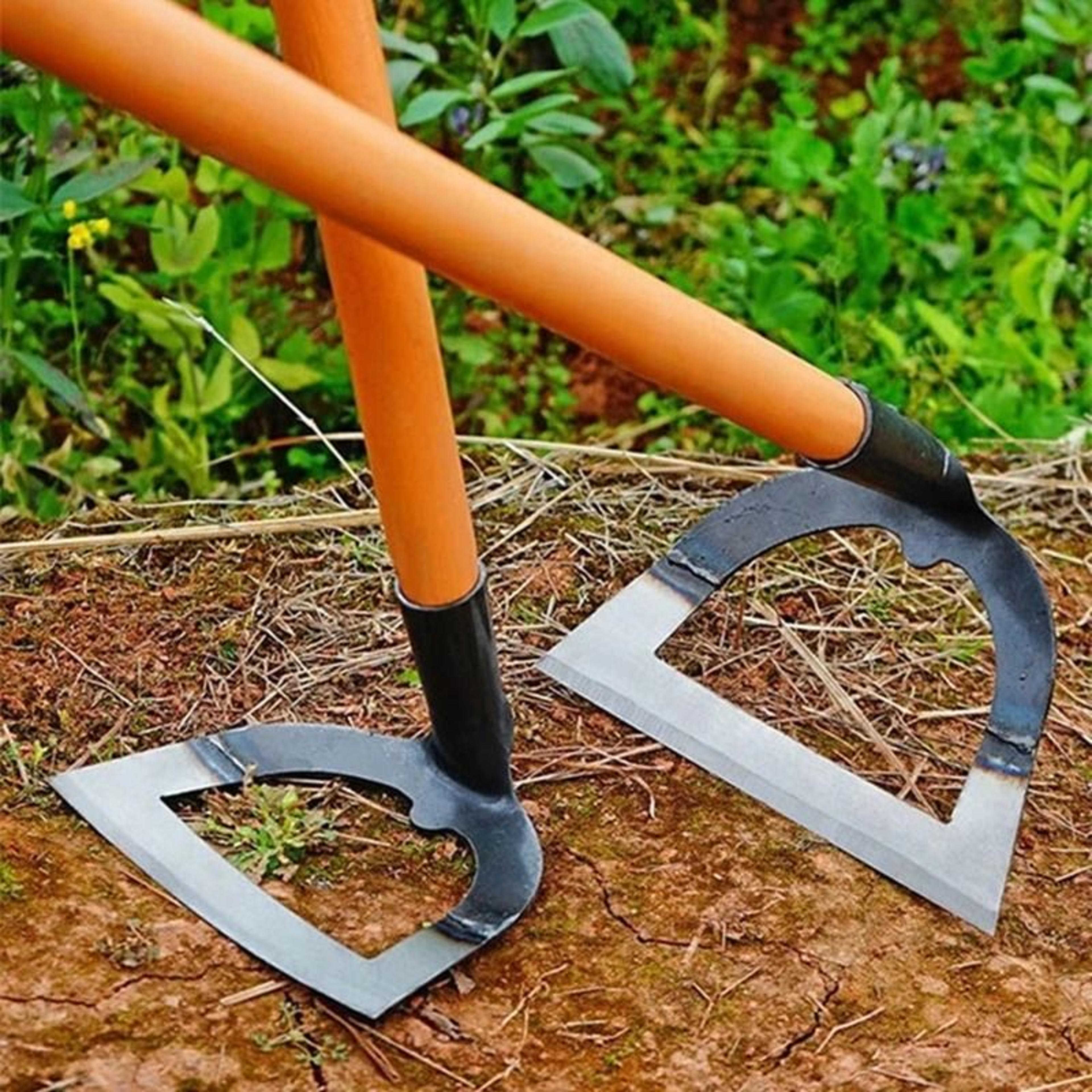 hollow weeding hoe for easy soil loosening and garden maintenance