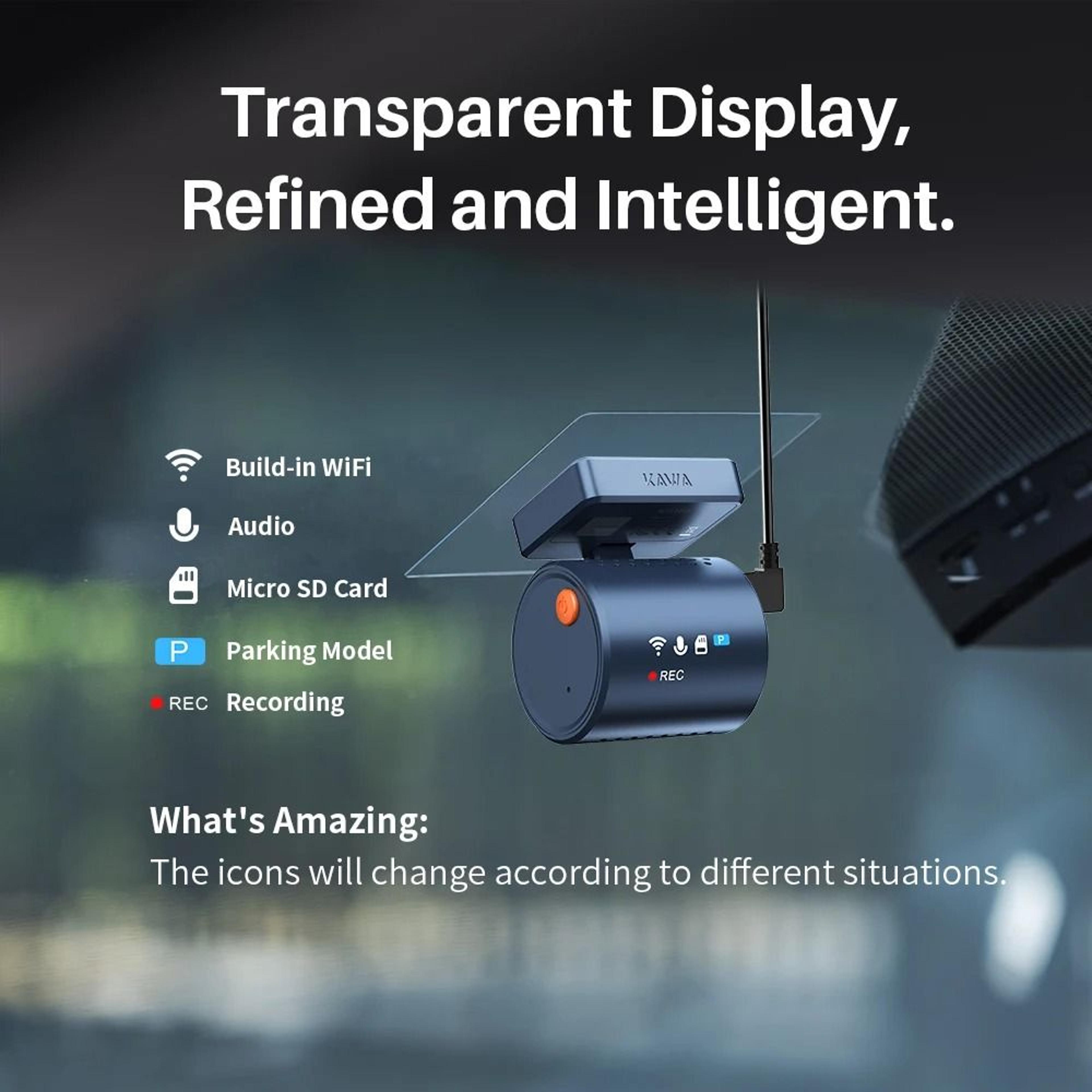 compact smart car dash camera with wifi and voice control