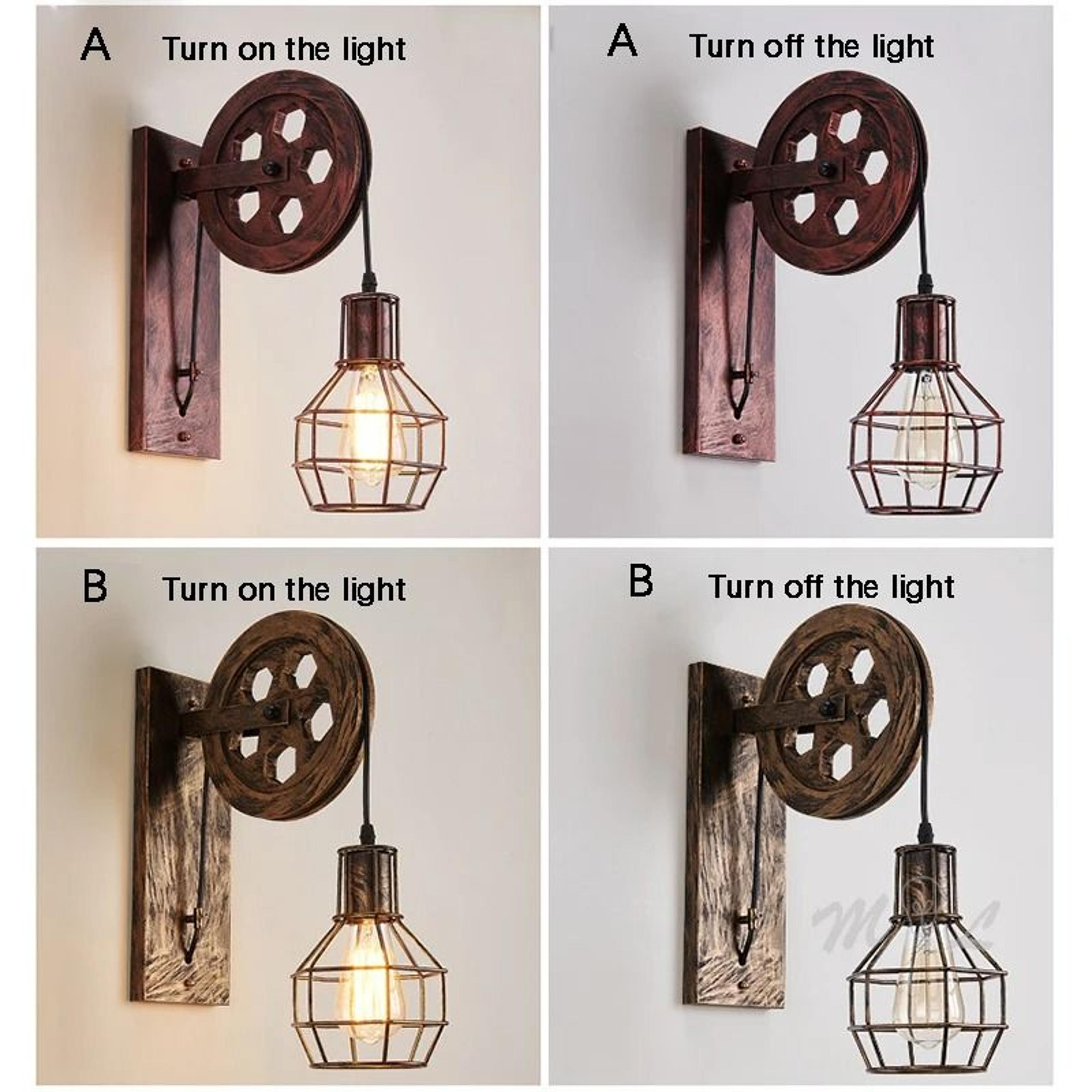 vintage industrial lifting pulley wall lamp for timeless home decor