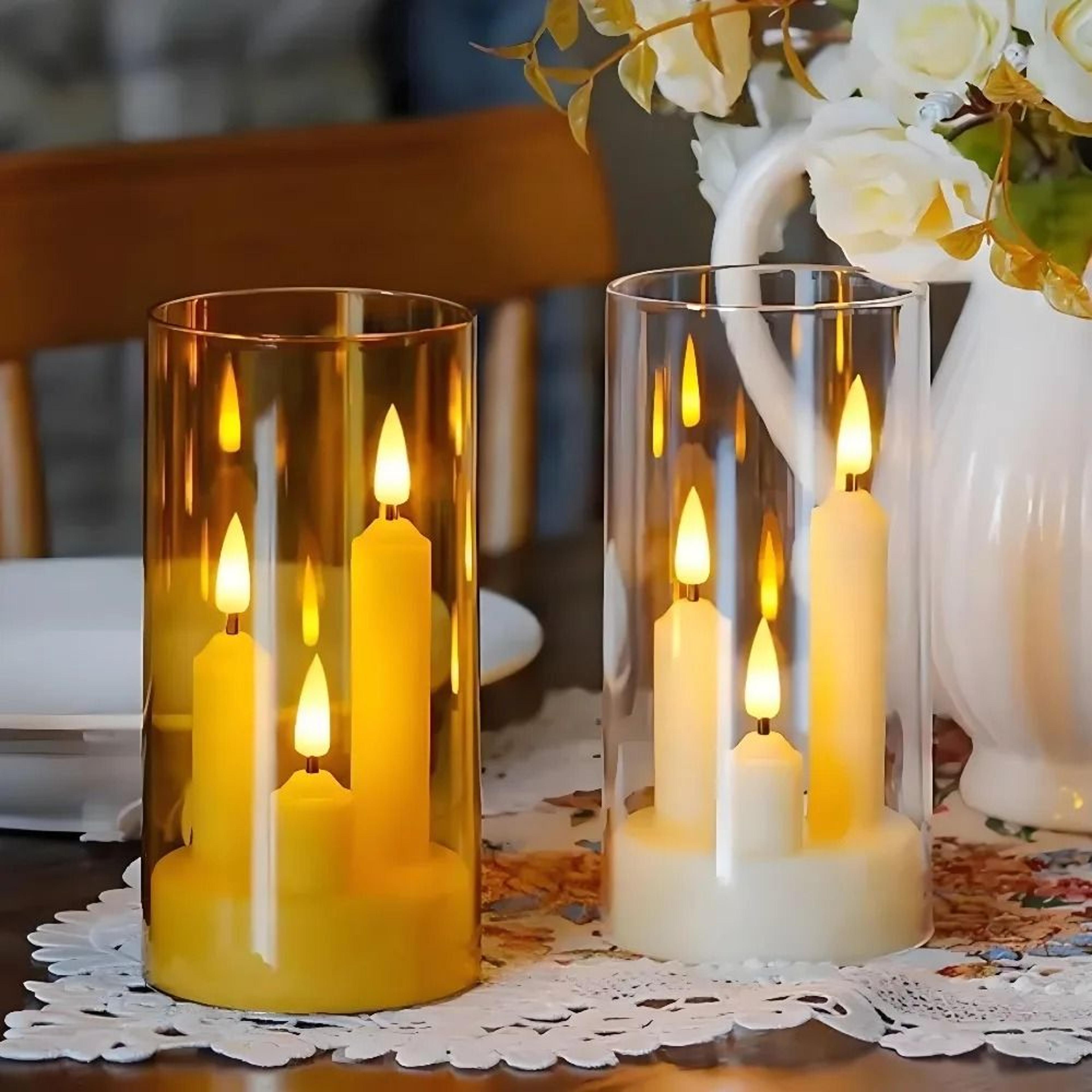 flameless led window candle with lampshade
