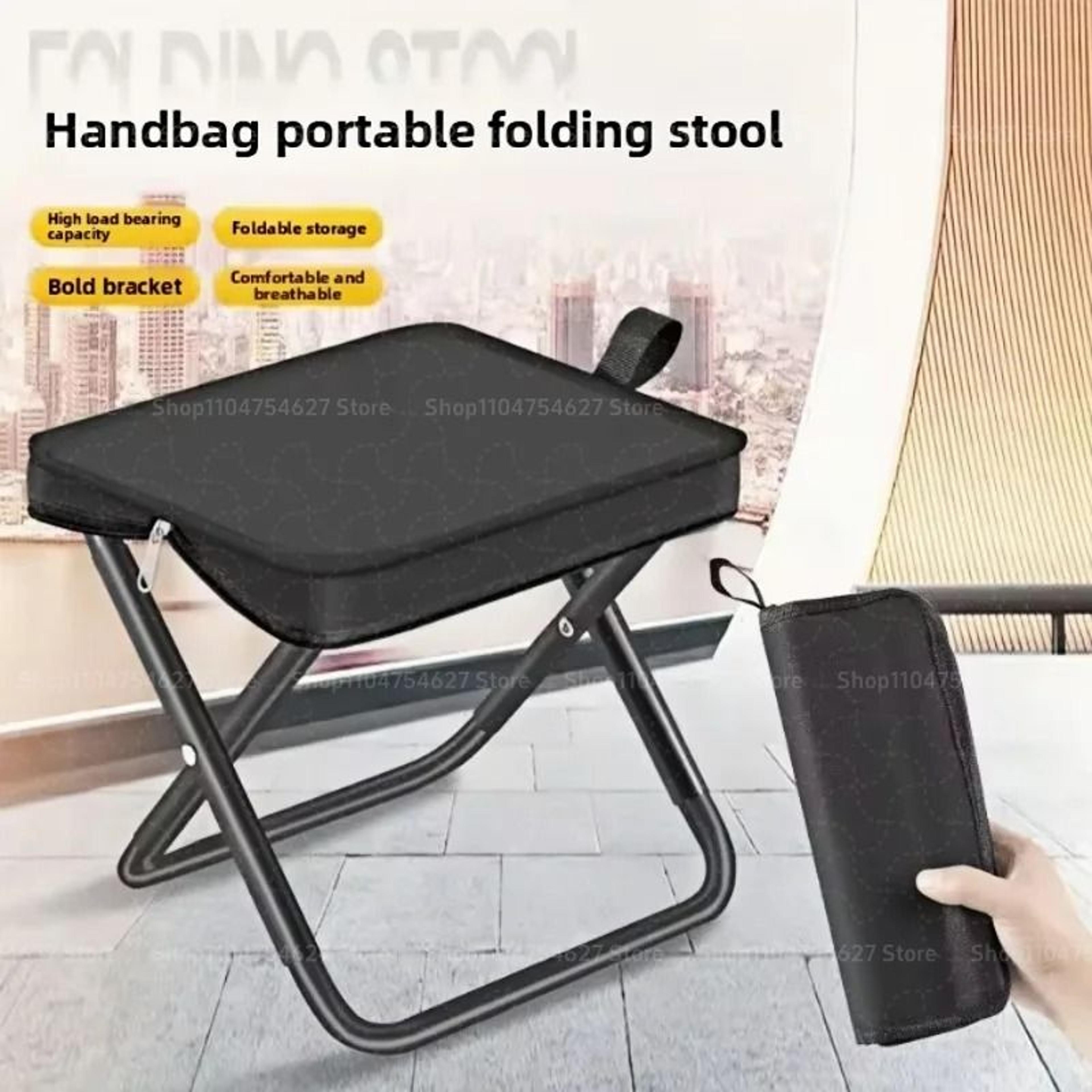 folding camping stool with compact storage bag