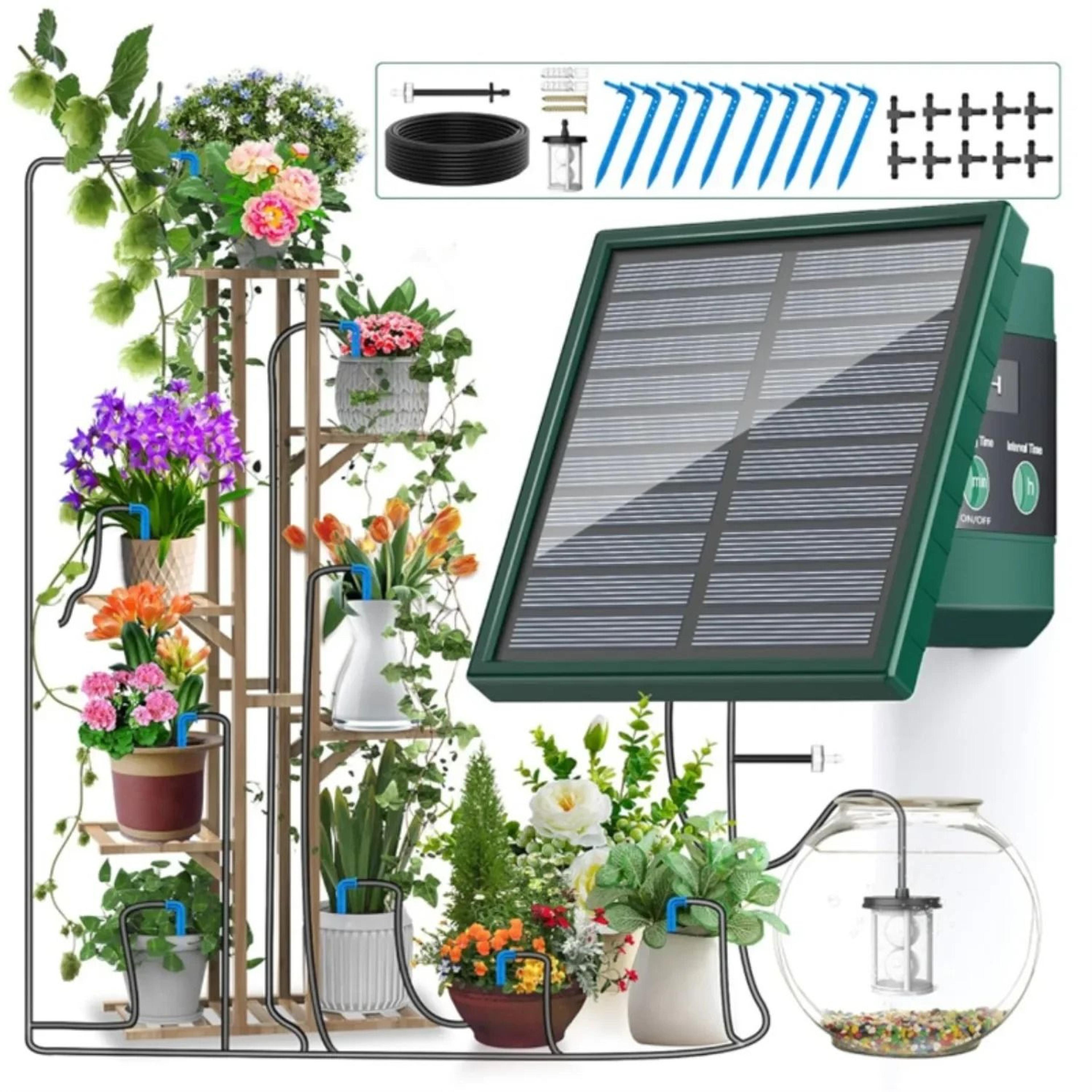 solar drip irrigation kit for easy garden watering