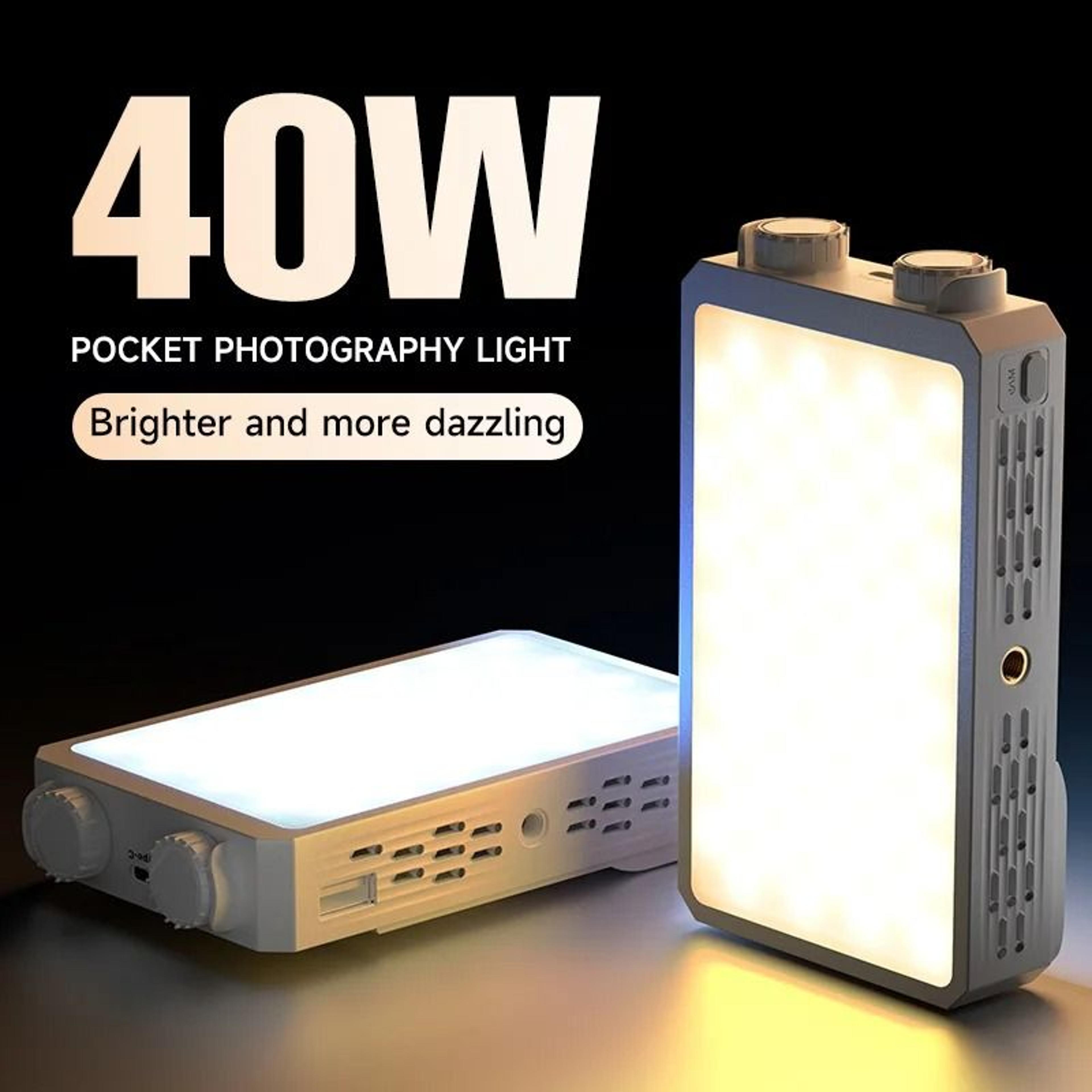 portable bi color led camera light with rechargeable battery