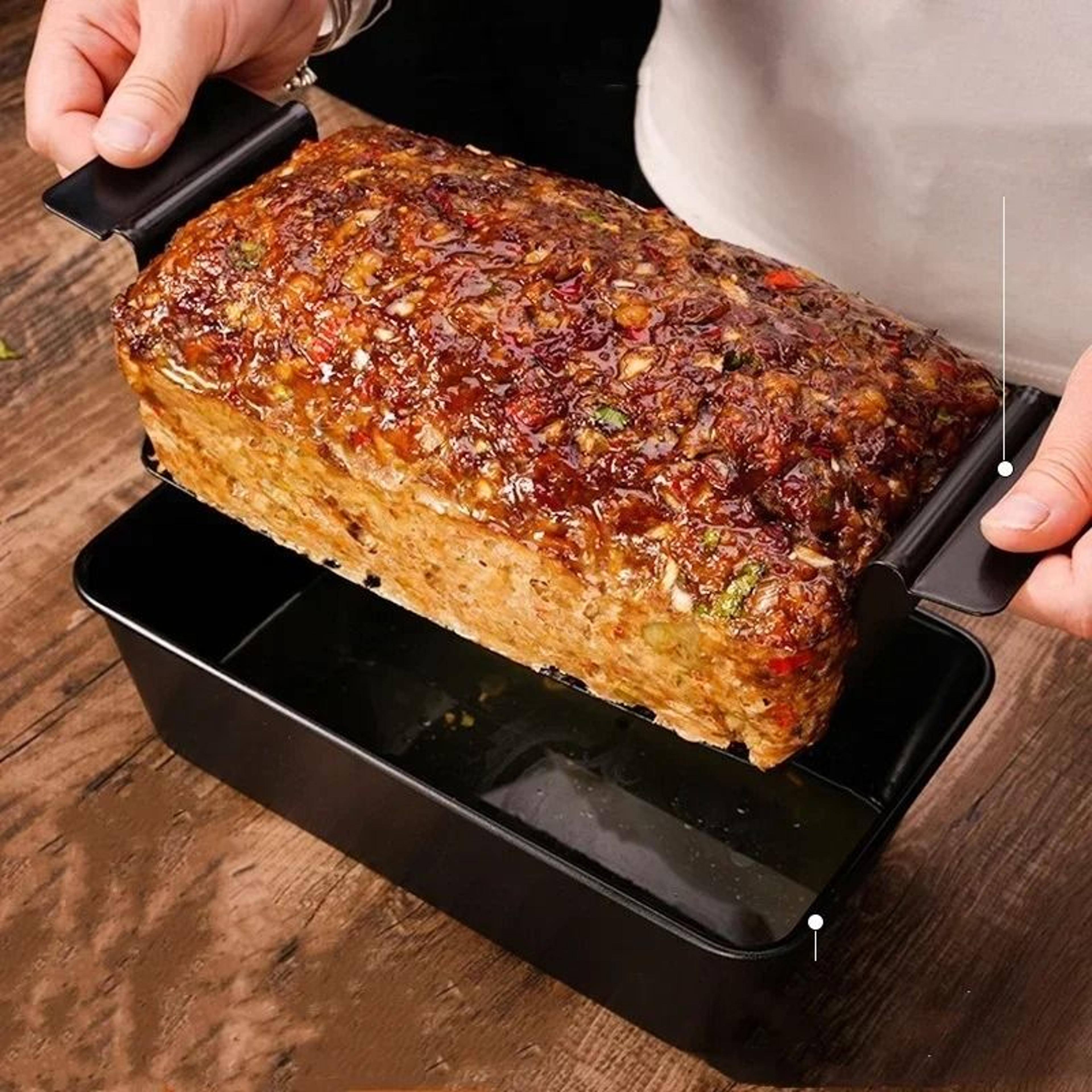 premium rectangular loaf baking pan with removable rack