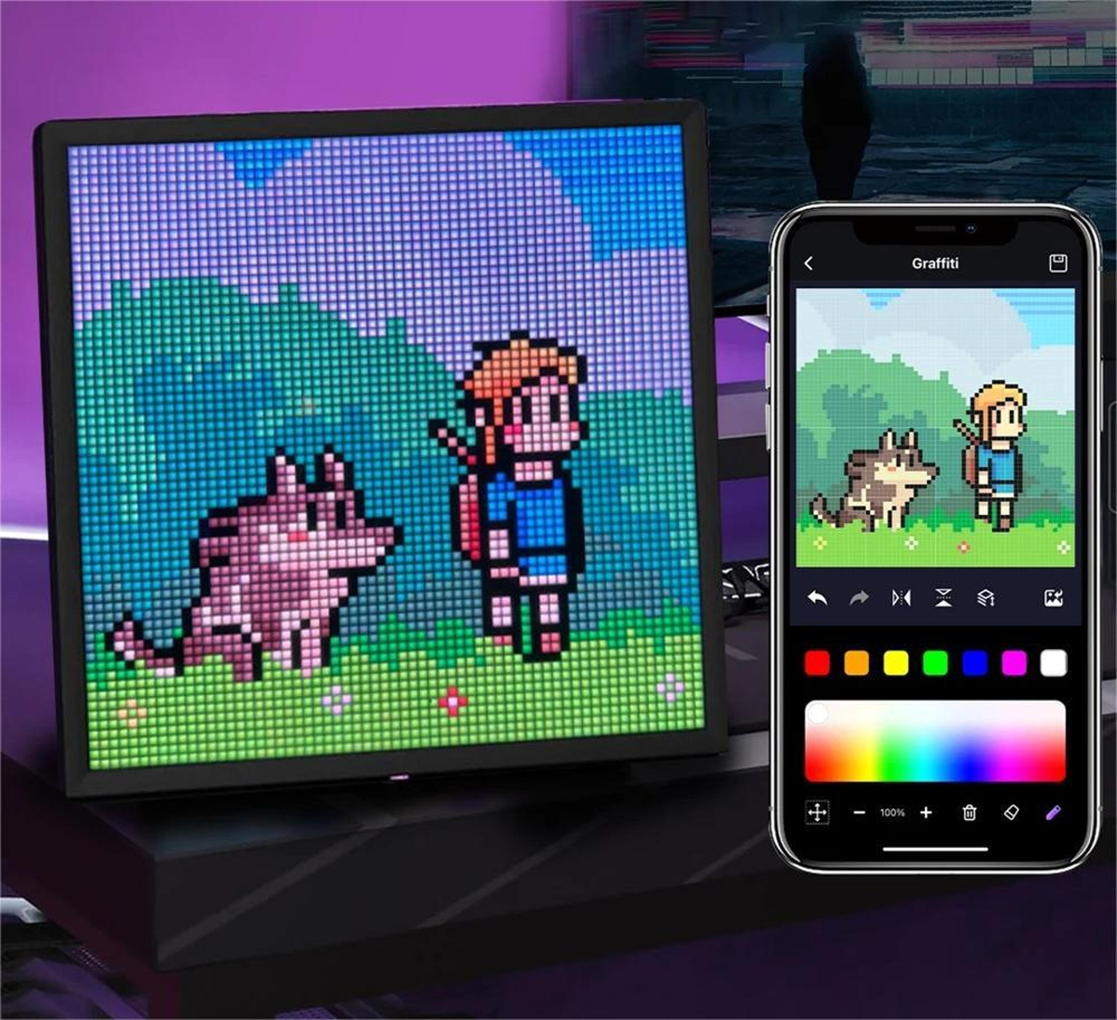 rgb pixel art display panel with bluetooth app control