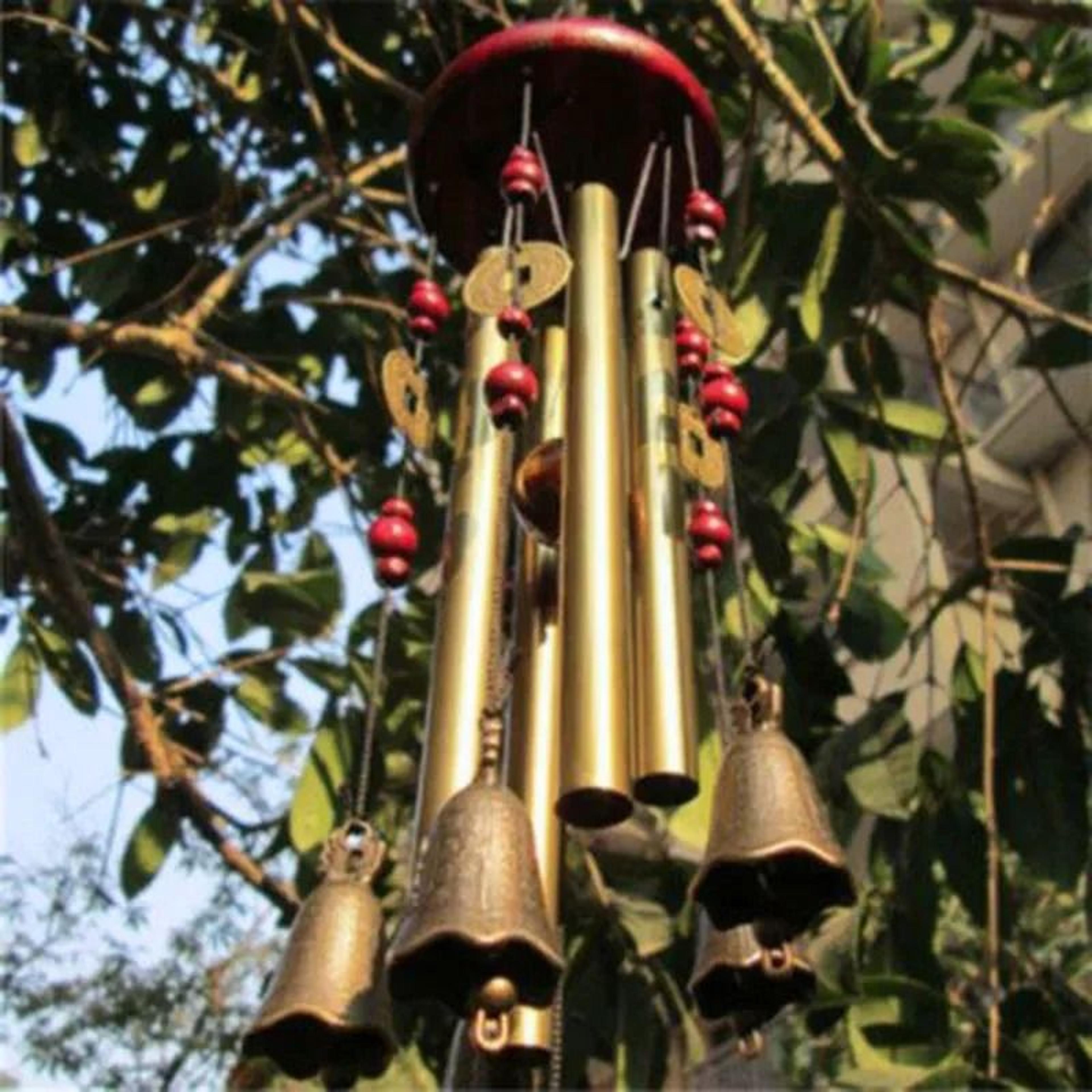 large outdoor metal tube chime decor