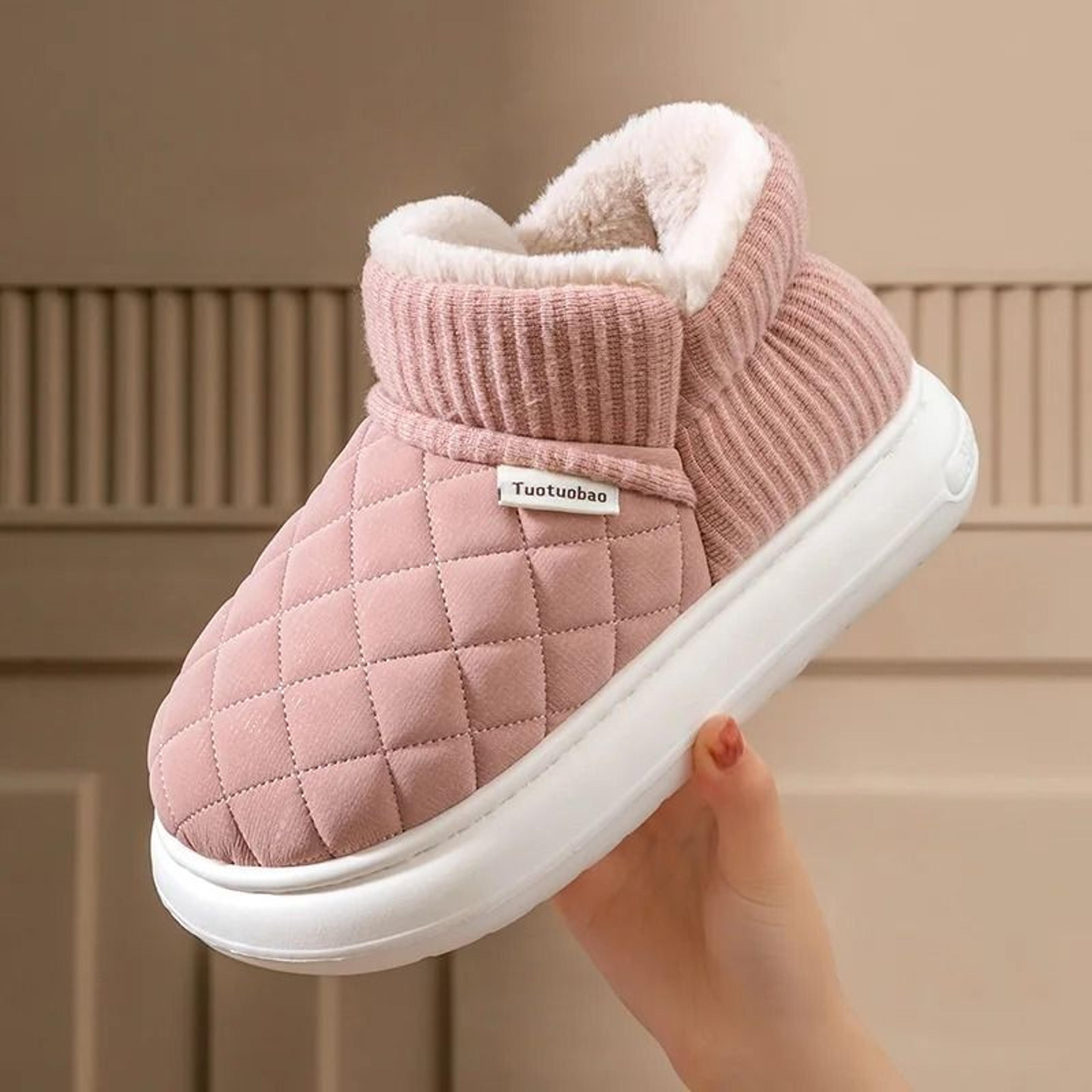 plush thick soled winter cotton shoes