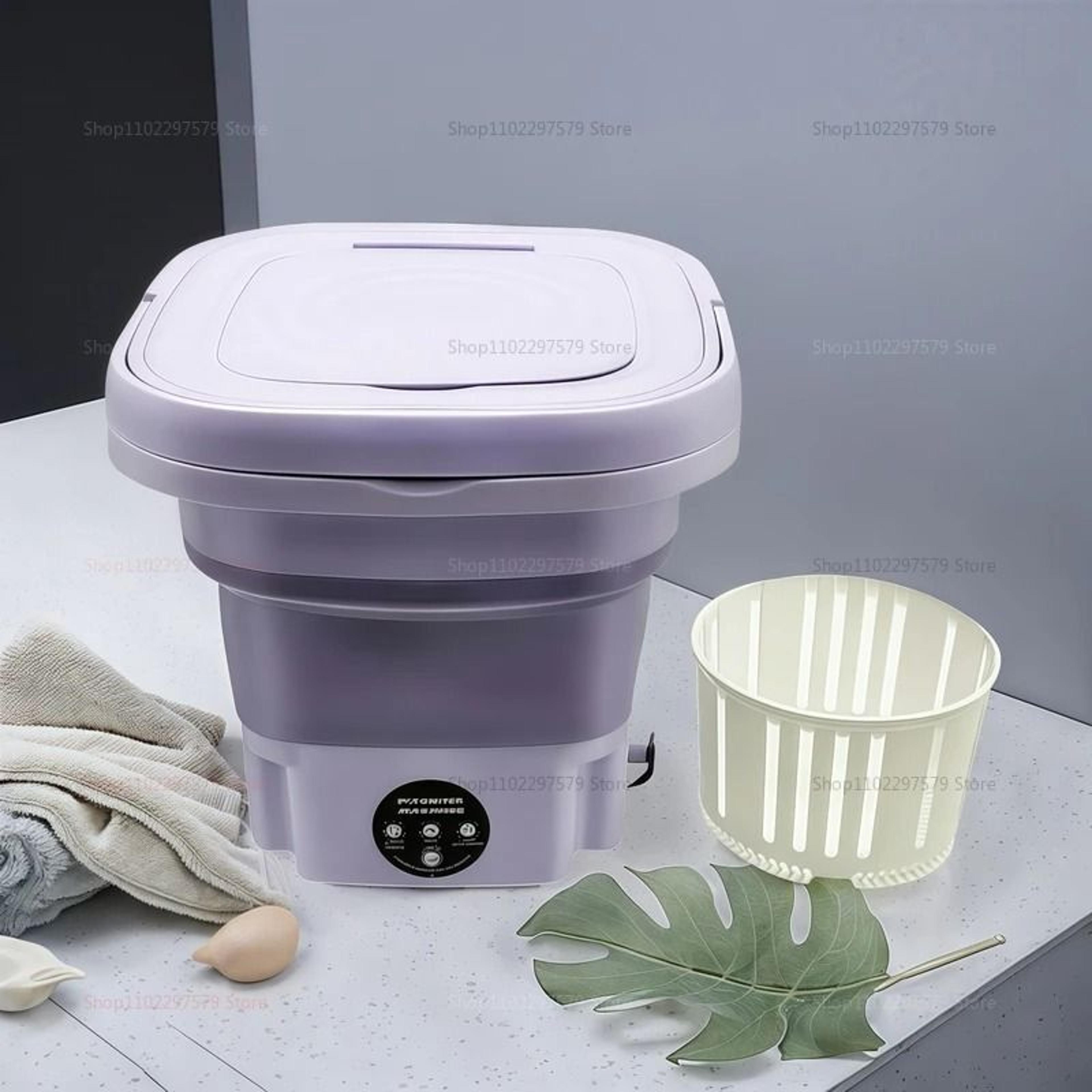 portable folding washing machine bucket compact travel laundry washer for clothes socks and underwear