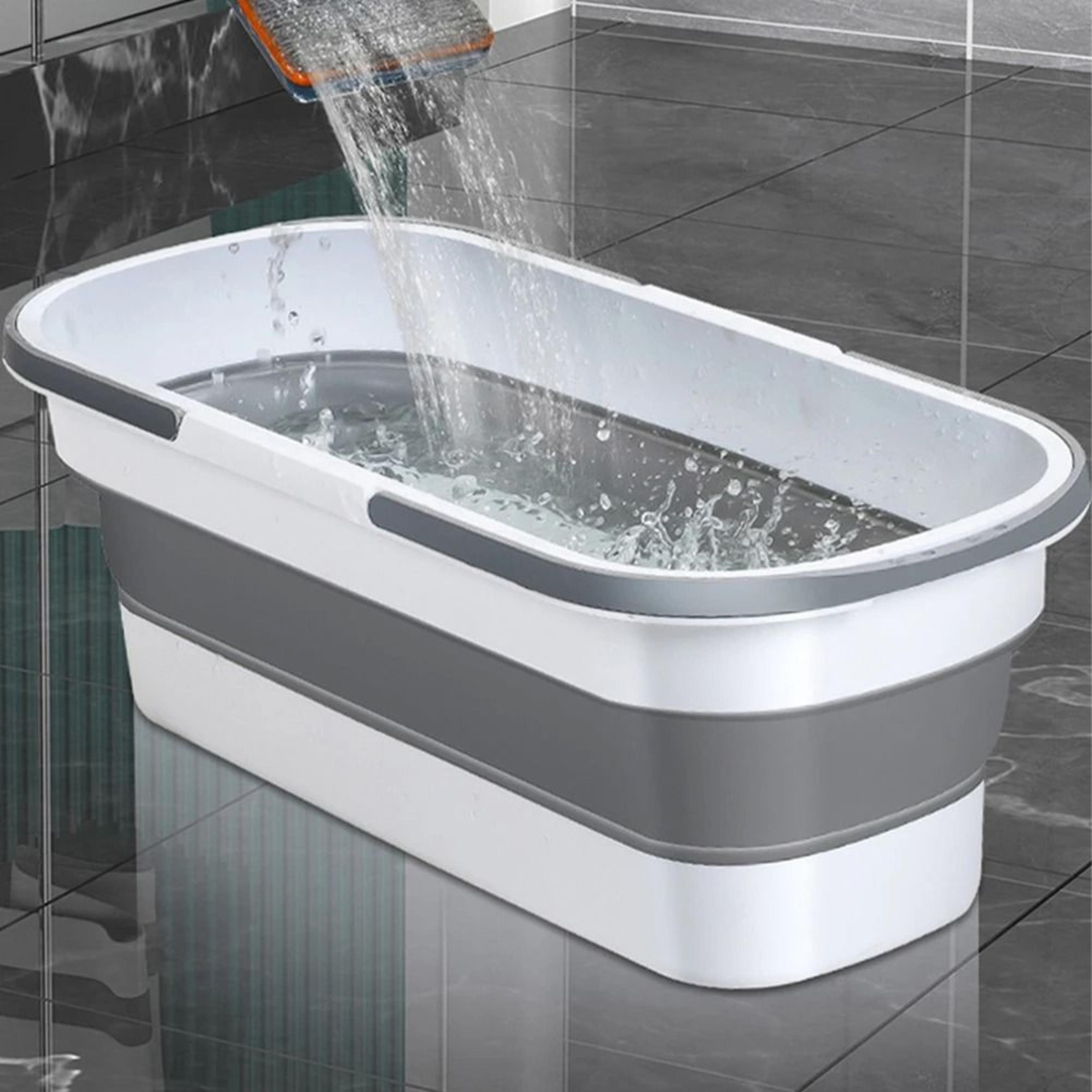 collapsible rectangular washing basin for camping and travel