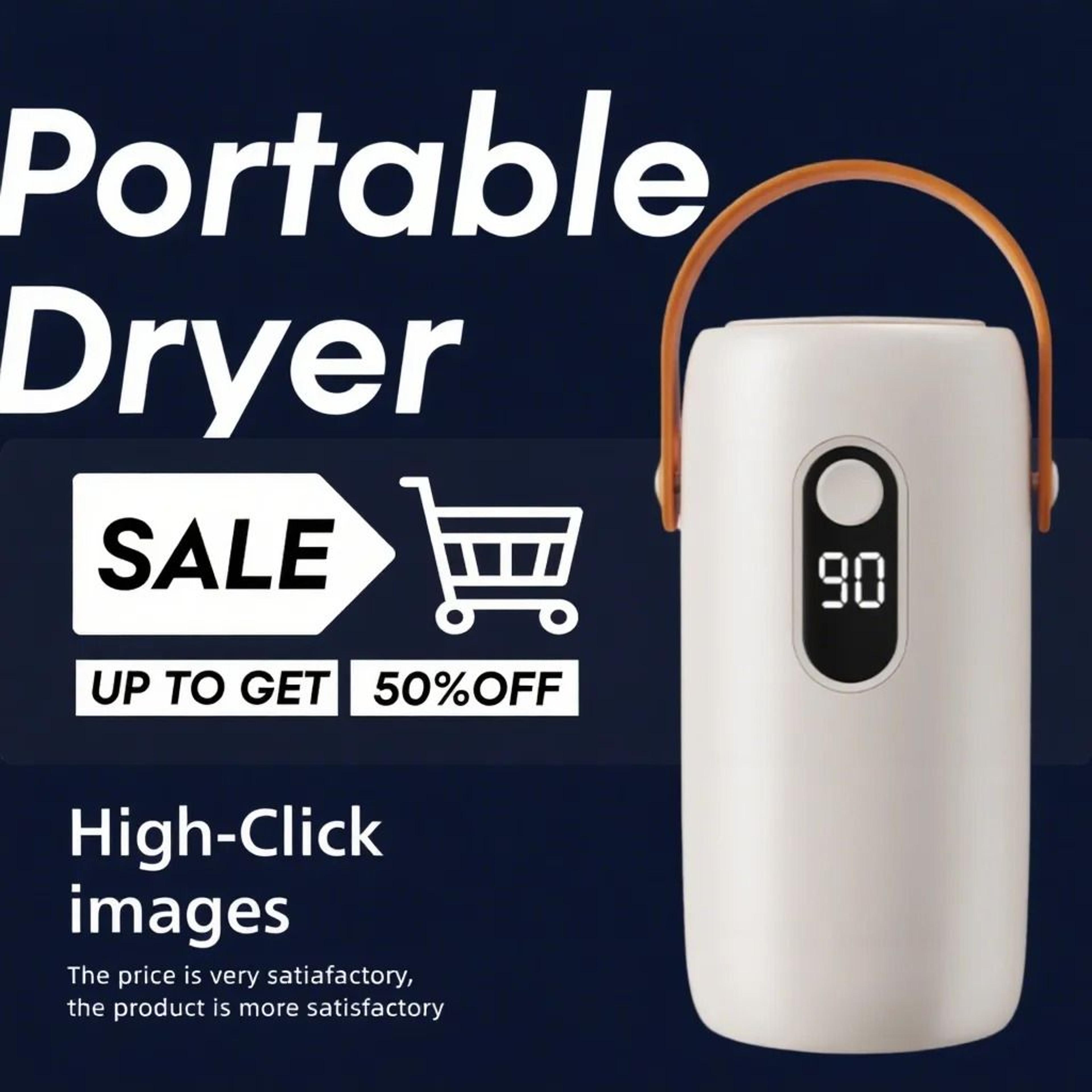 compact mini clothes dryer with timed shutdown for travel and small spaces