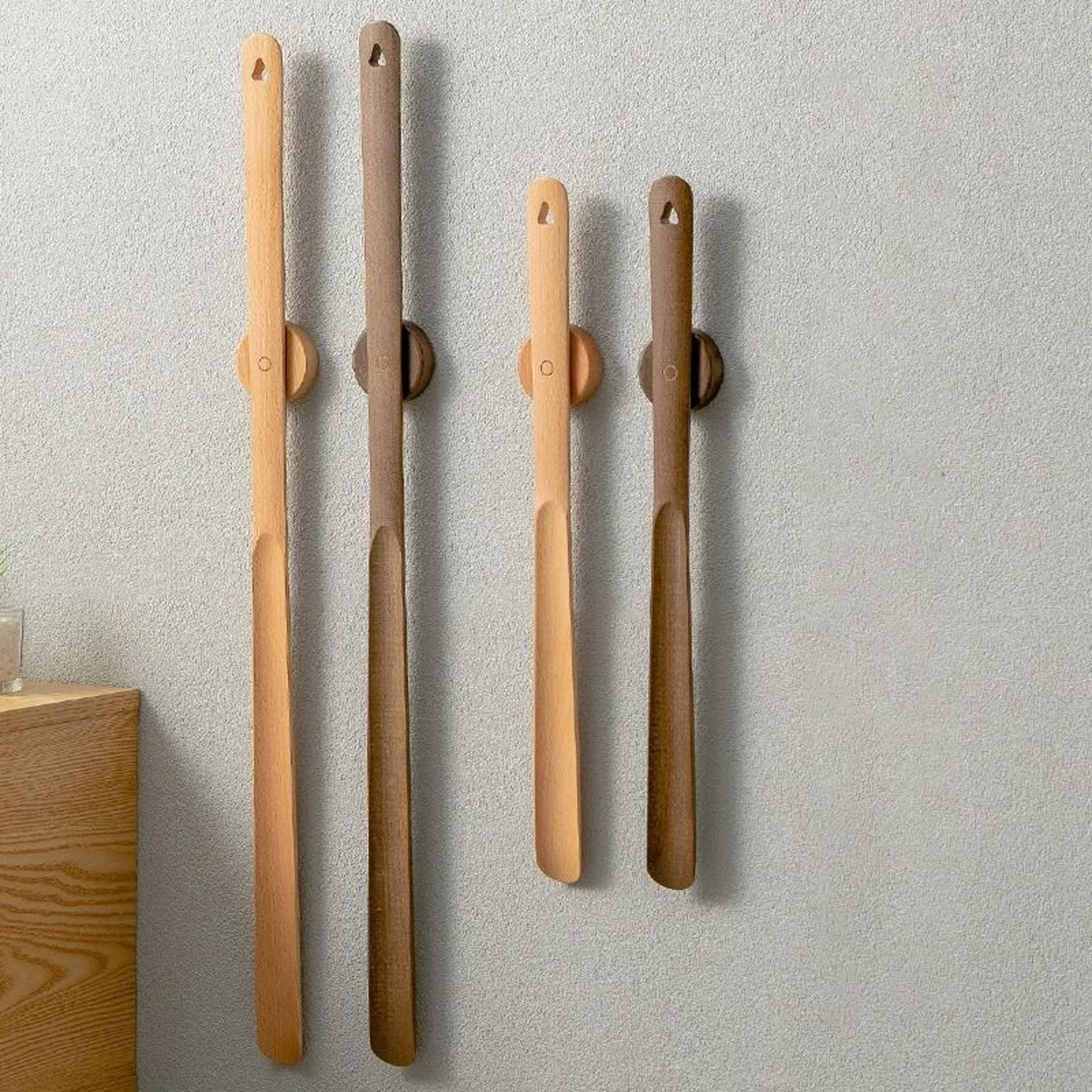 premium wooden long handle magnetic shoehors