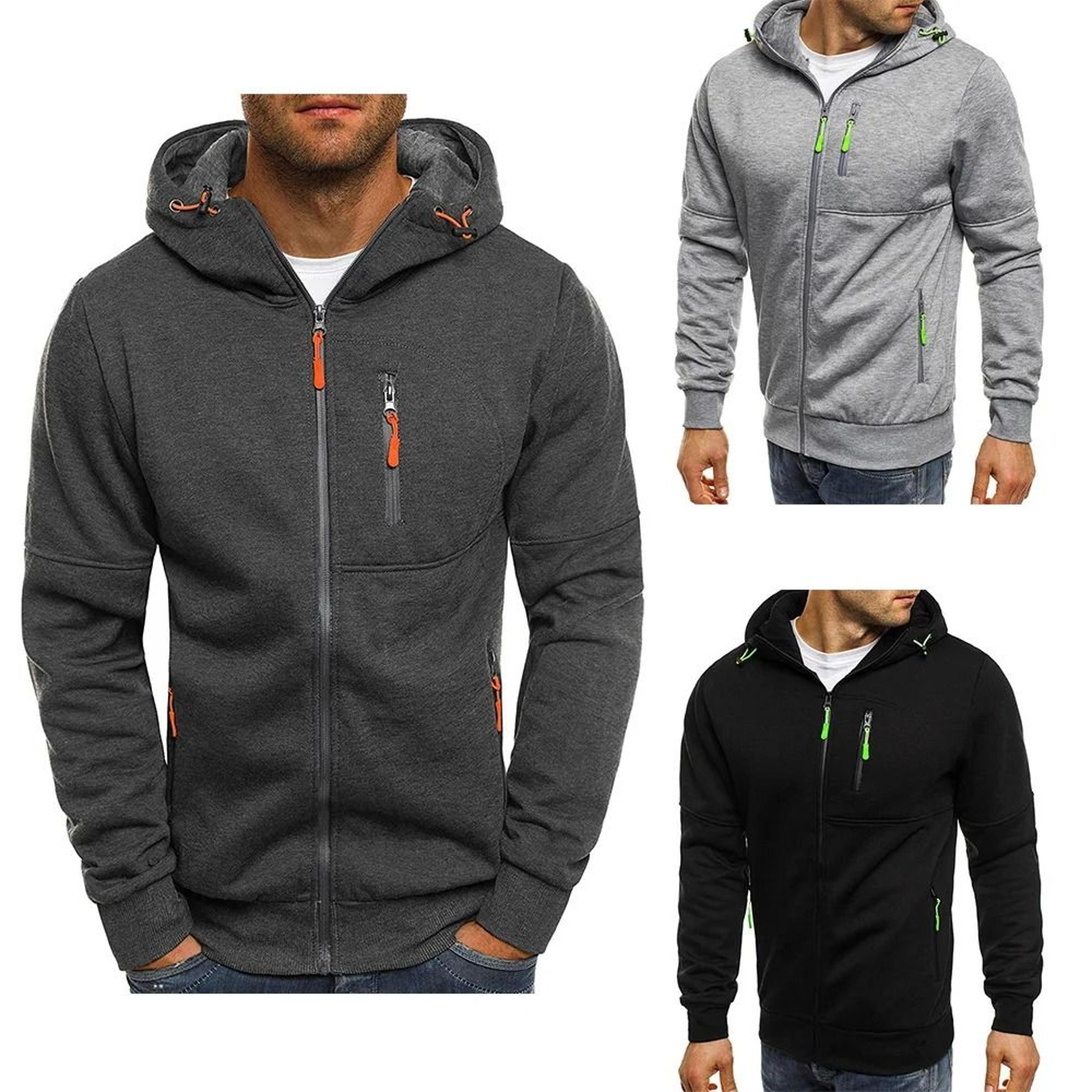 mens lightweight hoodie with full length zipper