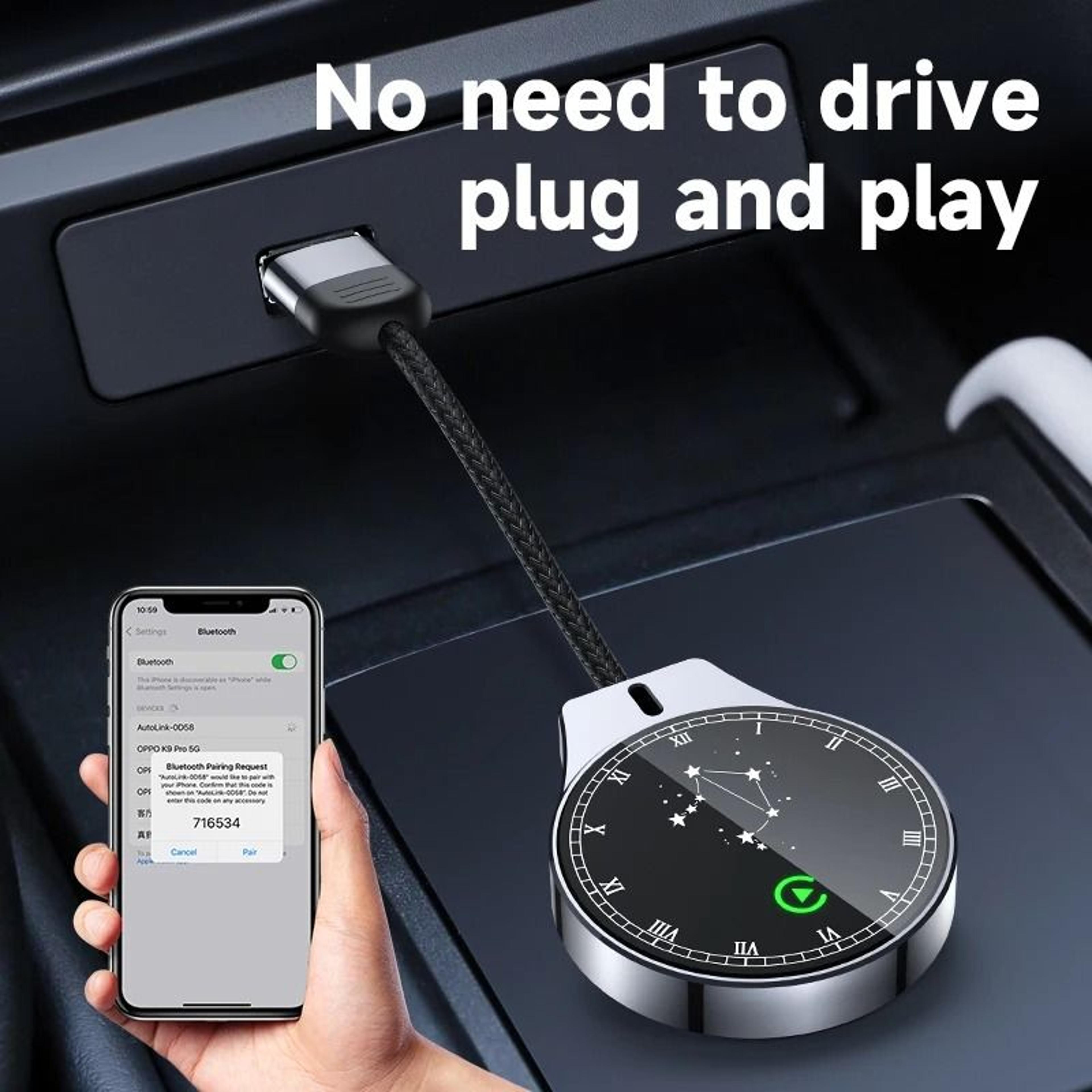 2 in 1 wireless carplay android auto mini adapter with 5g wifi