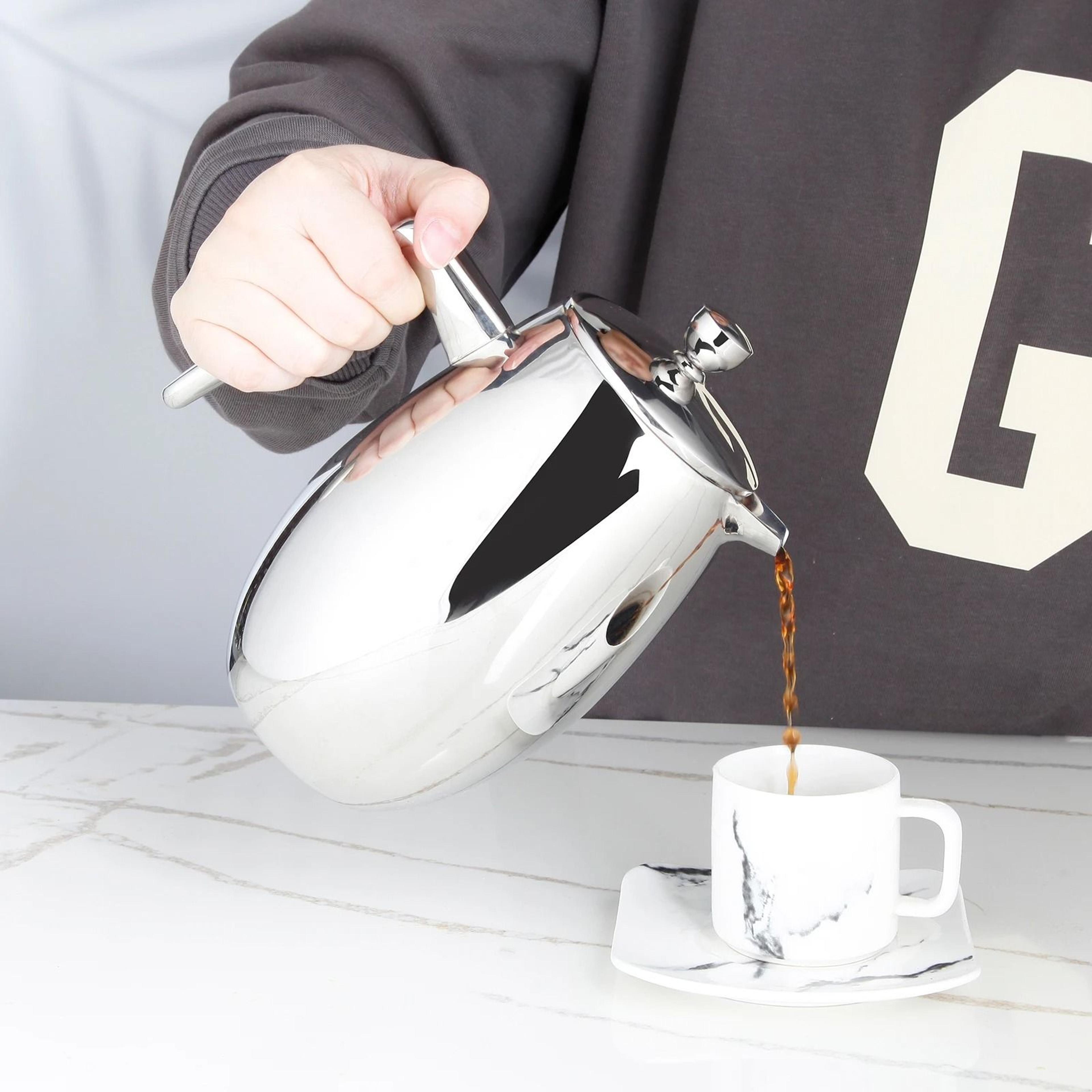 double wall insulated stainless steel french press coffee maker