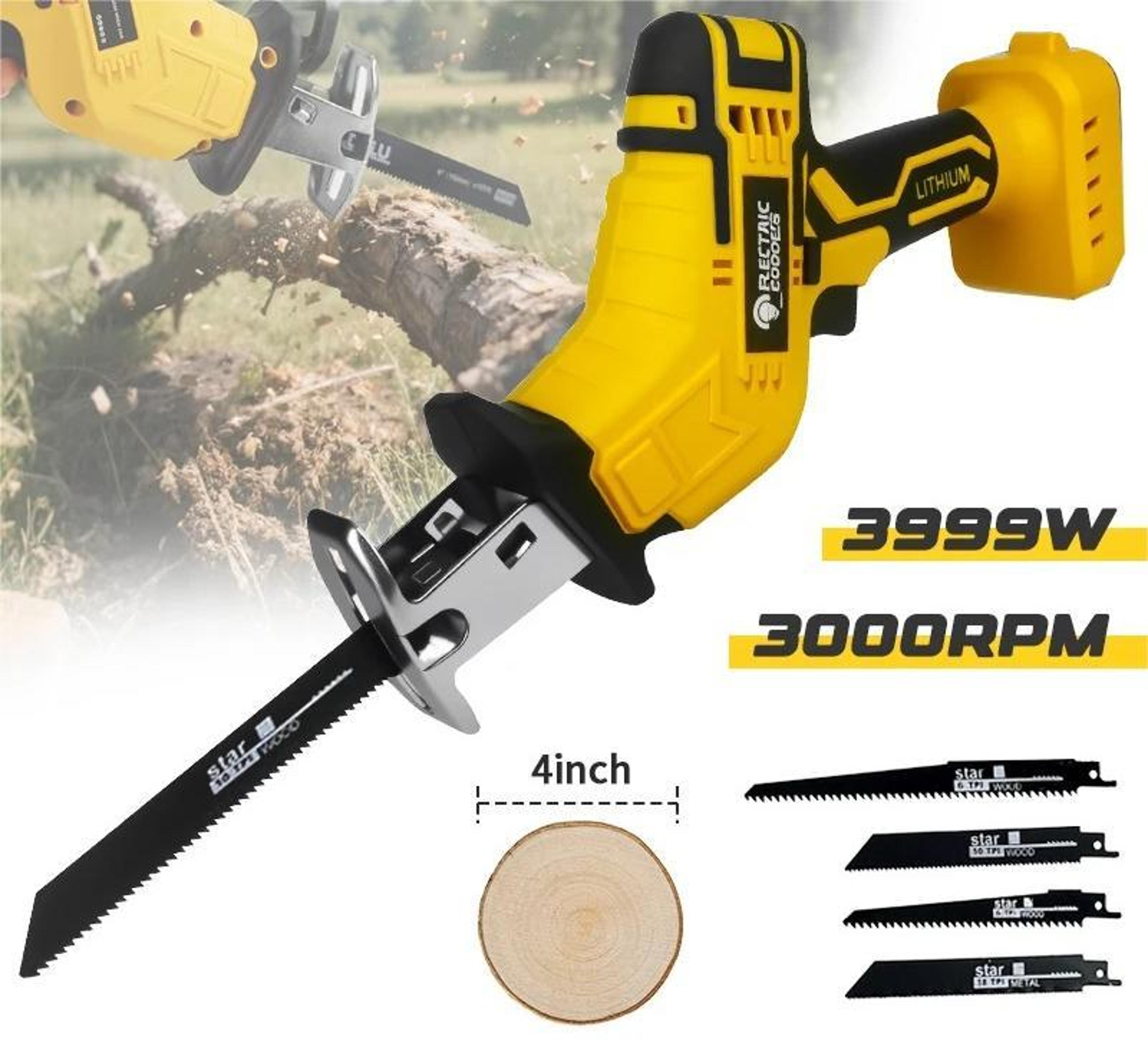 cordless reciprocating saw multi functional power tool for cutting wood and metal
