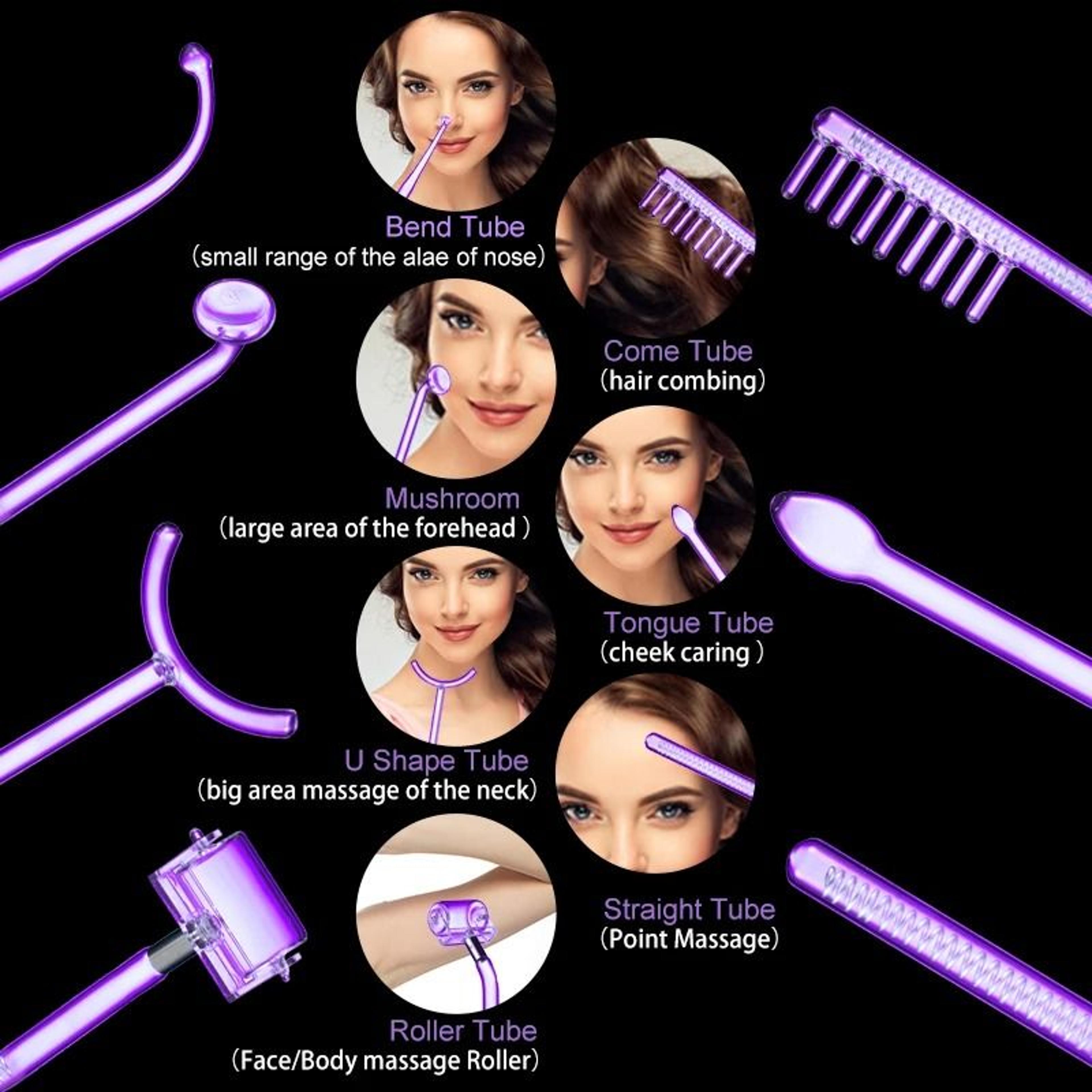7-in-1 high frequency electrode skin care wand machine