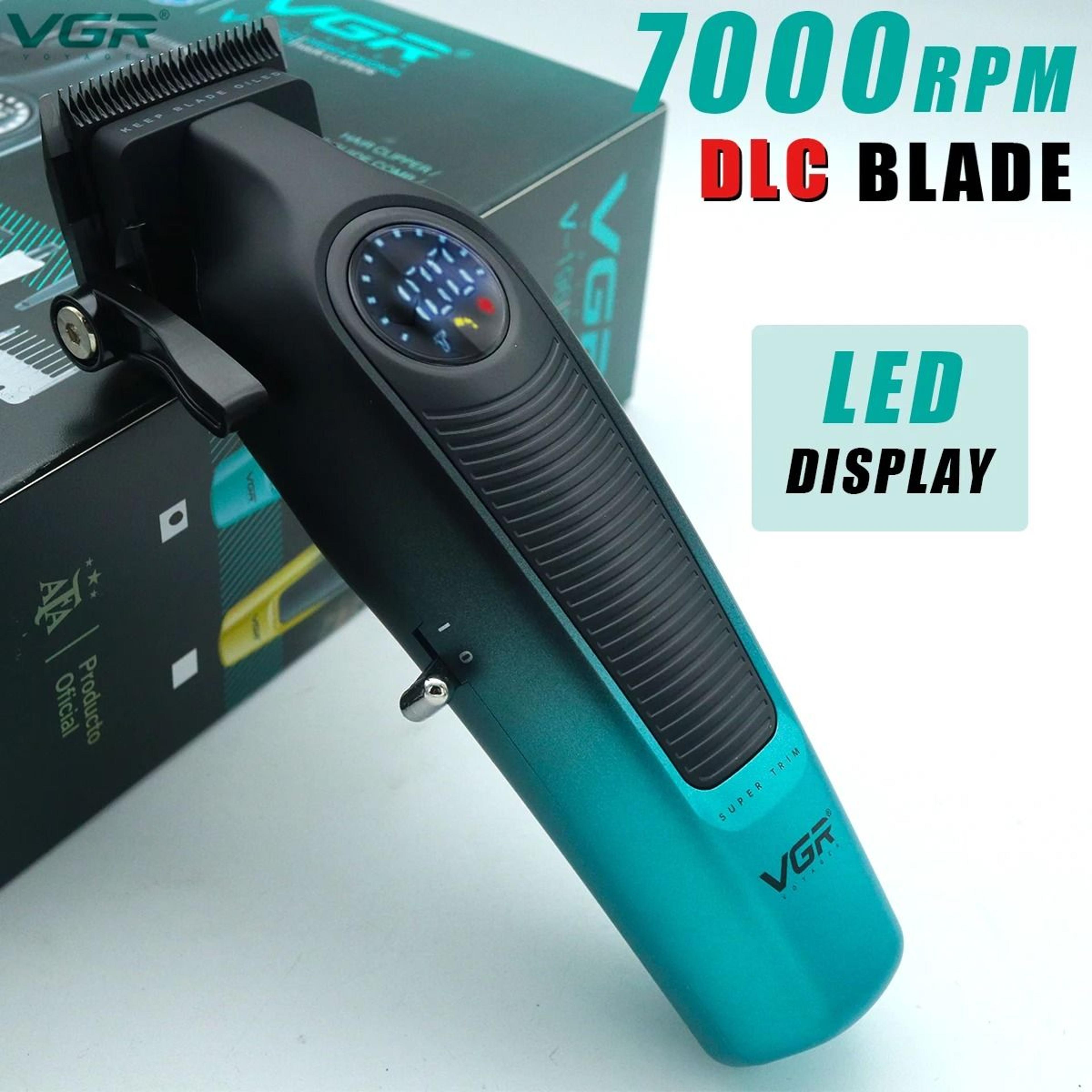 professional cordless hair clipper with ceramic blade and led display