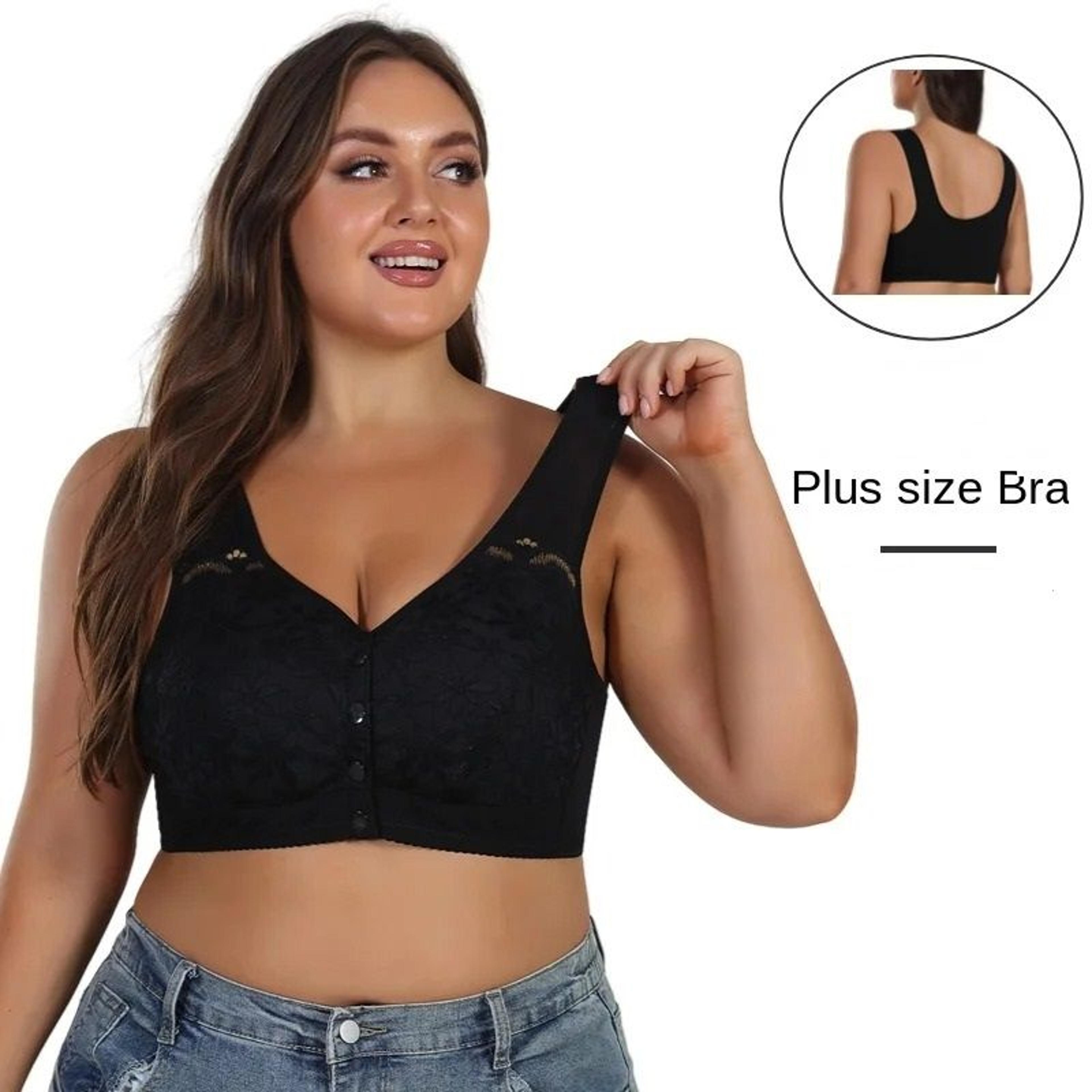 front buckle cotton lace comfort bra no underwire for women