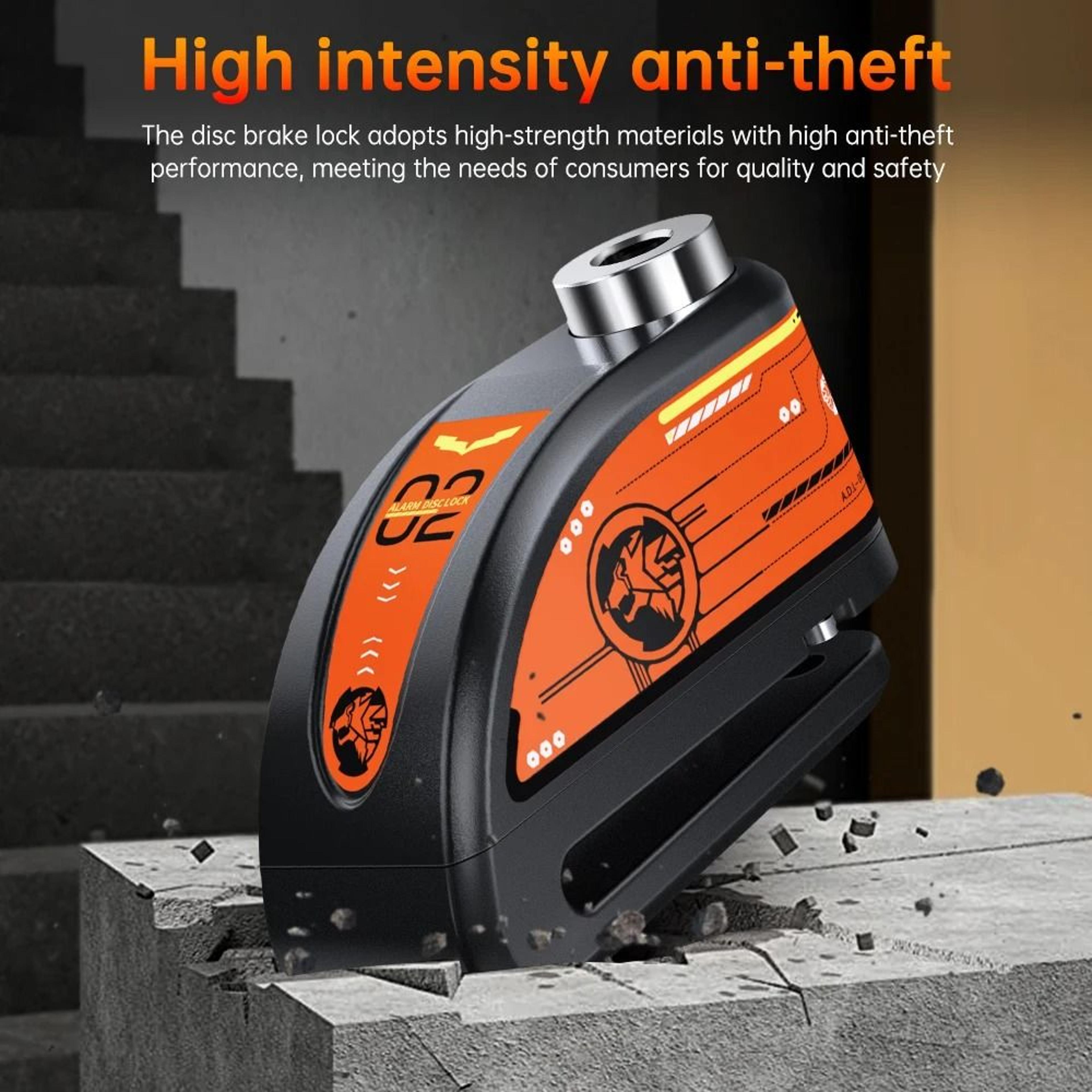 alarm disc padlock waterproof 120 db motorbike wheel lock