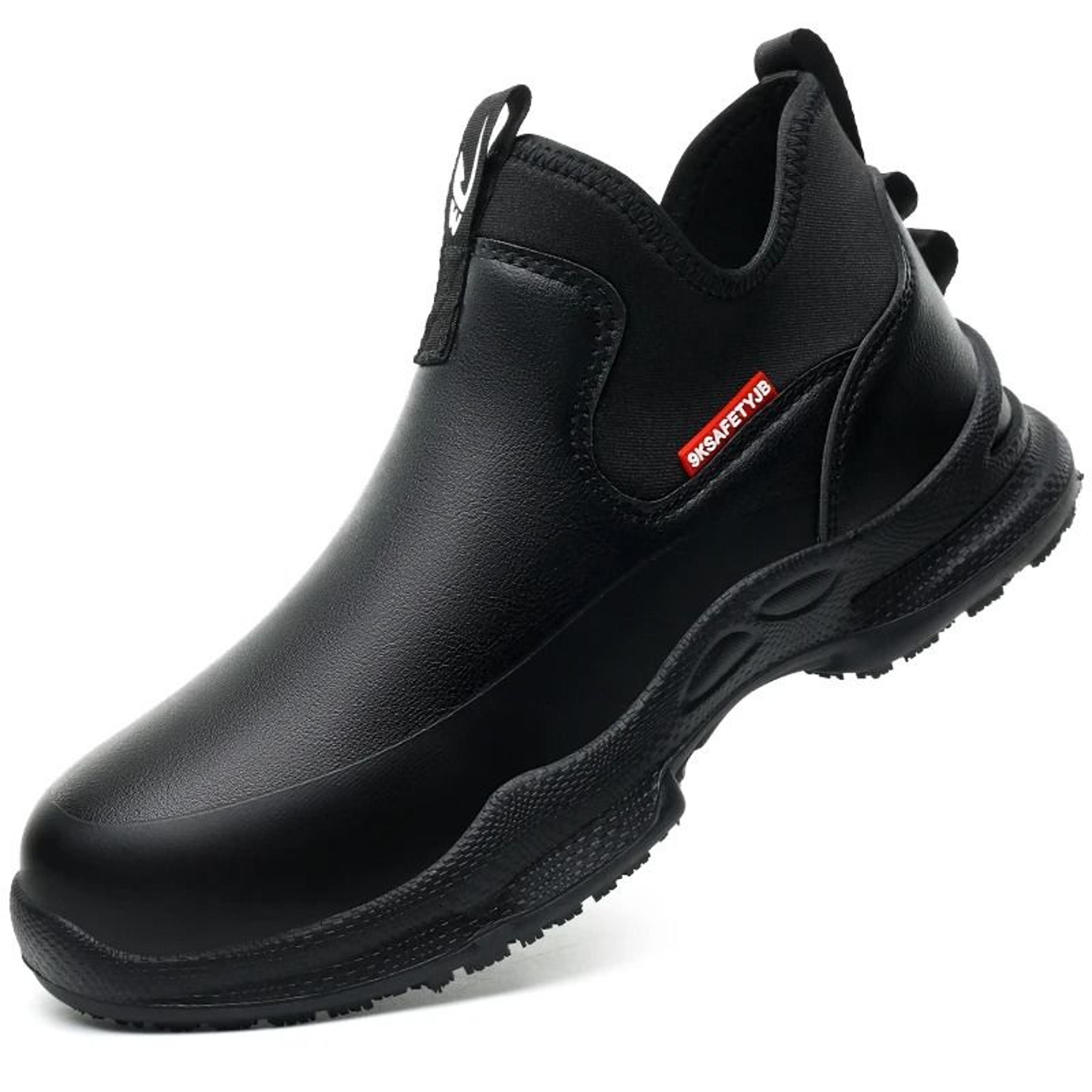 non slip waterproof work shoes for men lightweight anti skid kitchen and safety sneakers