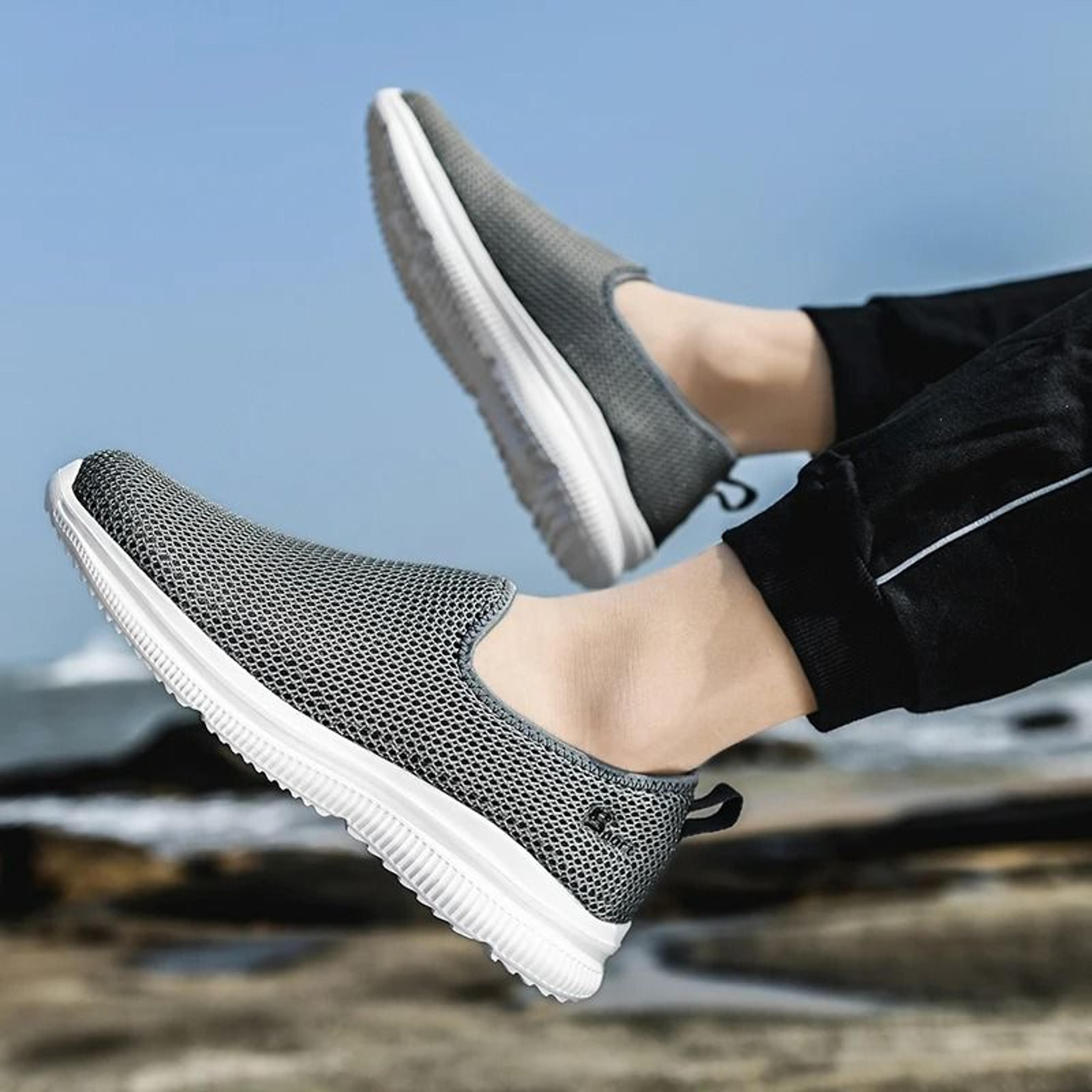 breathable summer loafers men lightweight casual walking shoes