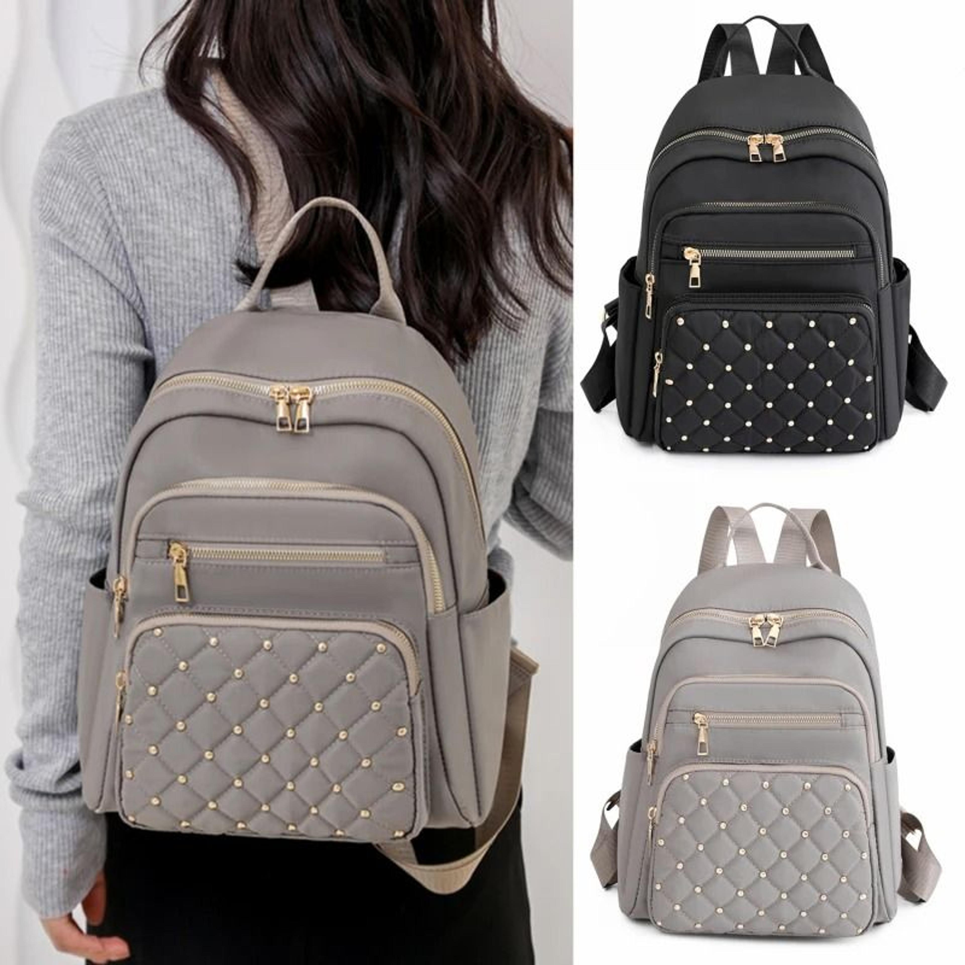 nylon travel backpack large school bag for women teens
