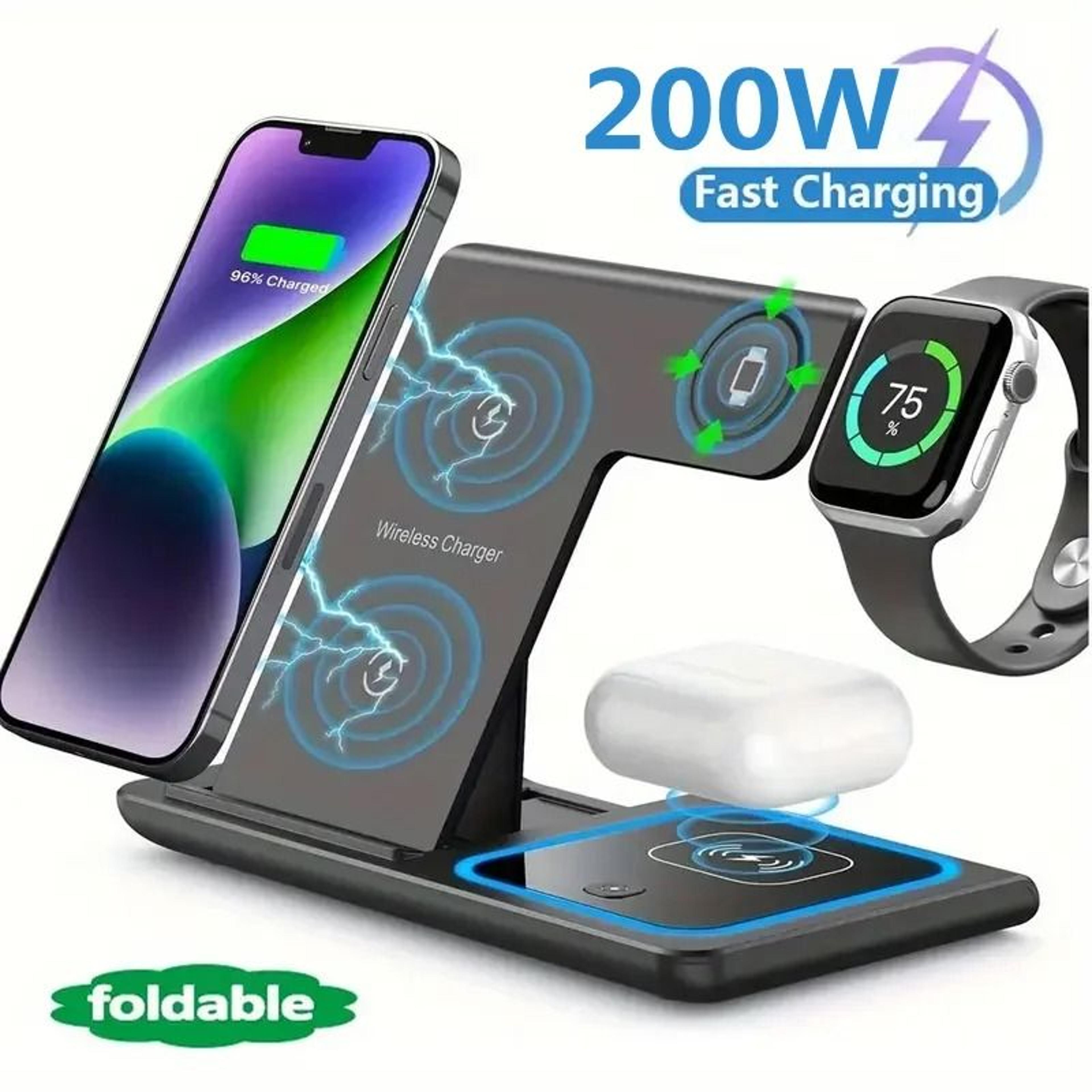 3 in 1 wireless charger stand dock for phone watch and earbuds
