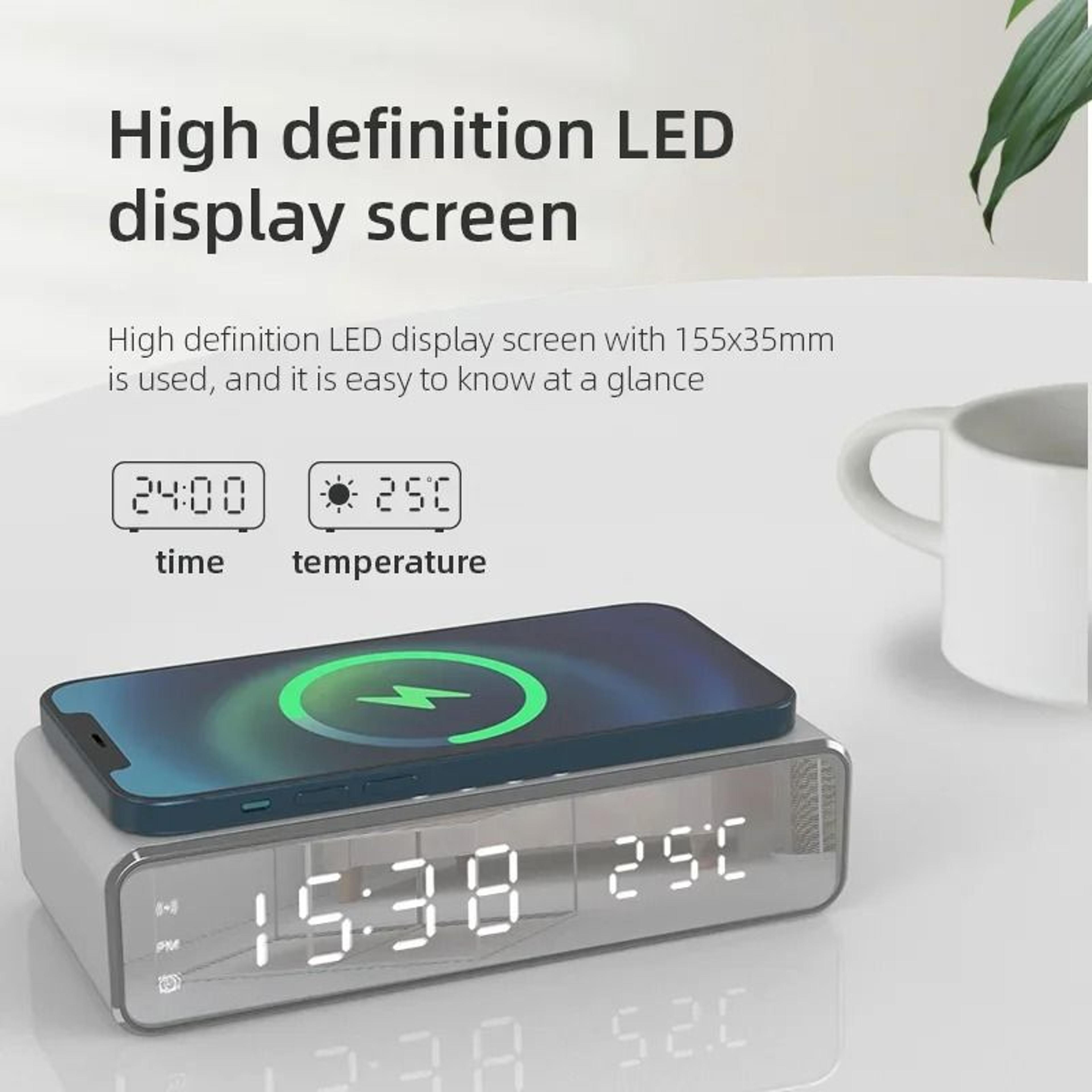 wireless charger stand with alarm clock & led display