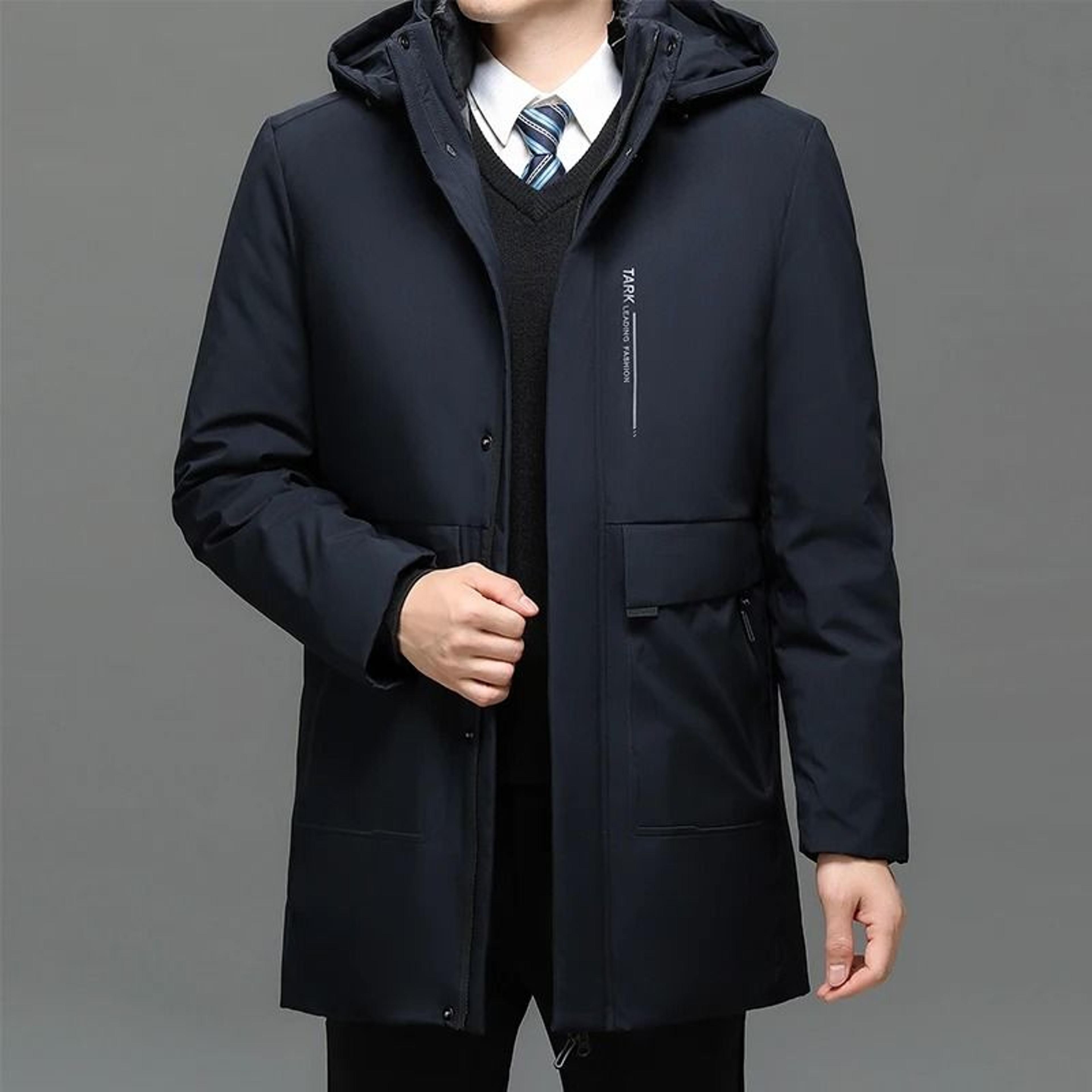 men winter parka thick warm duck down jacket waterproof windproof