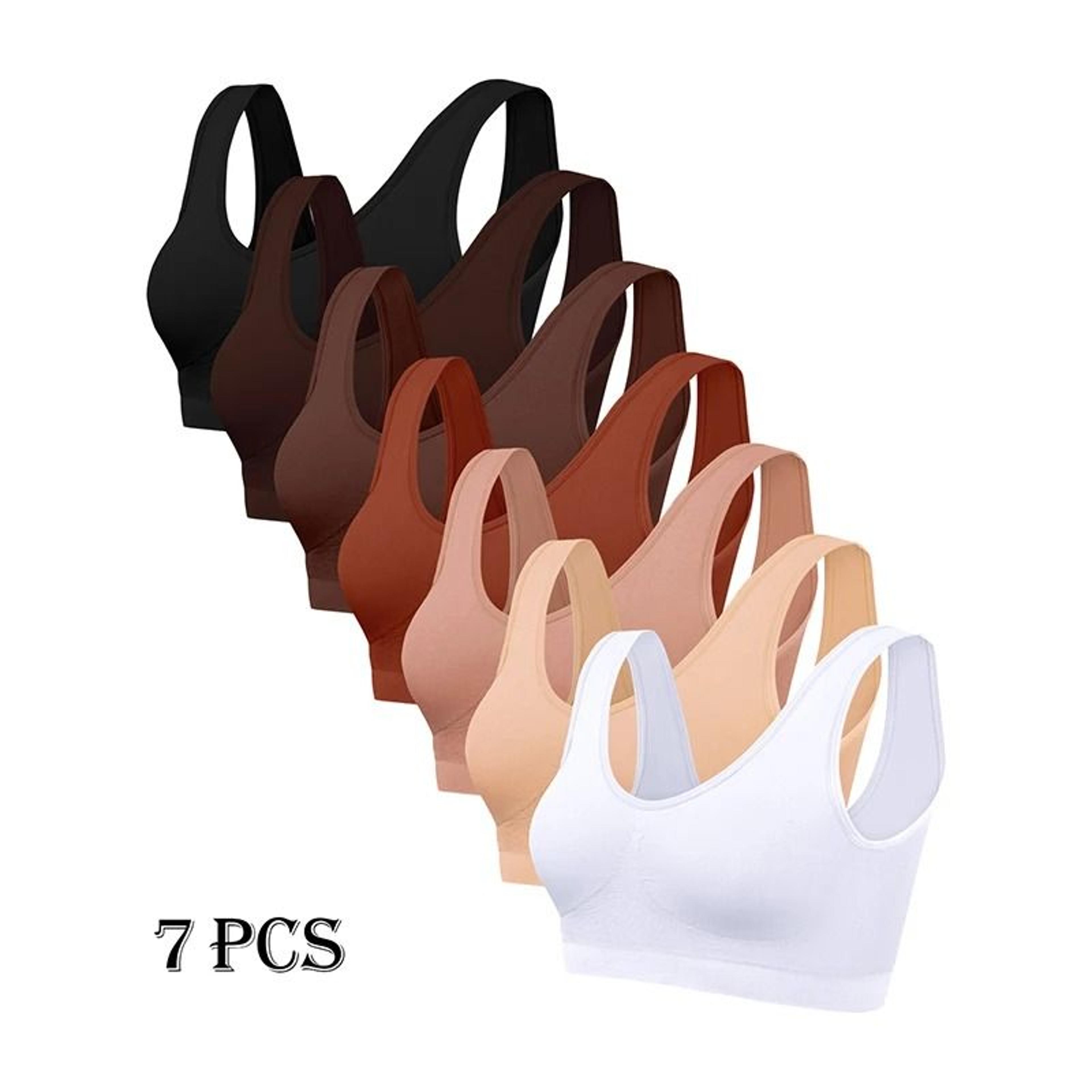 7 pack solid seamless bras women lightweight soft stretch comfort fit