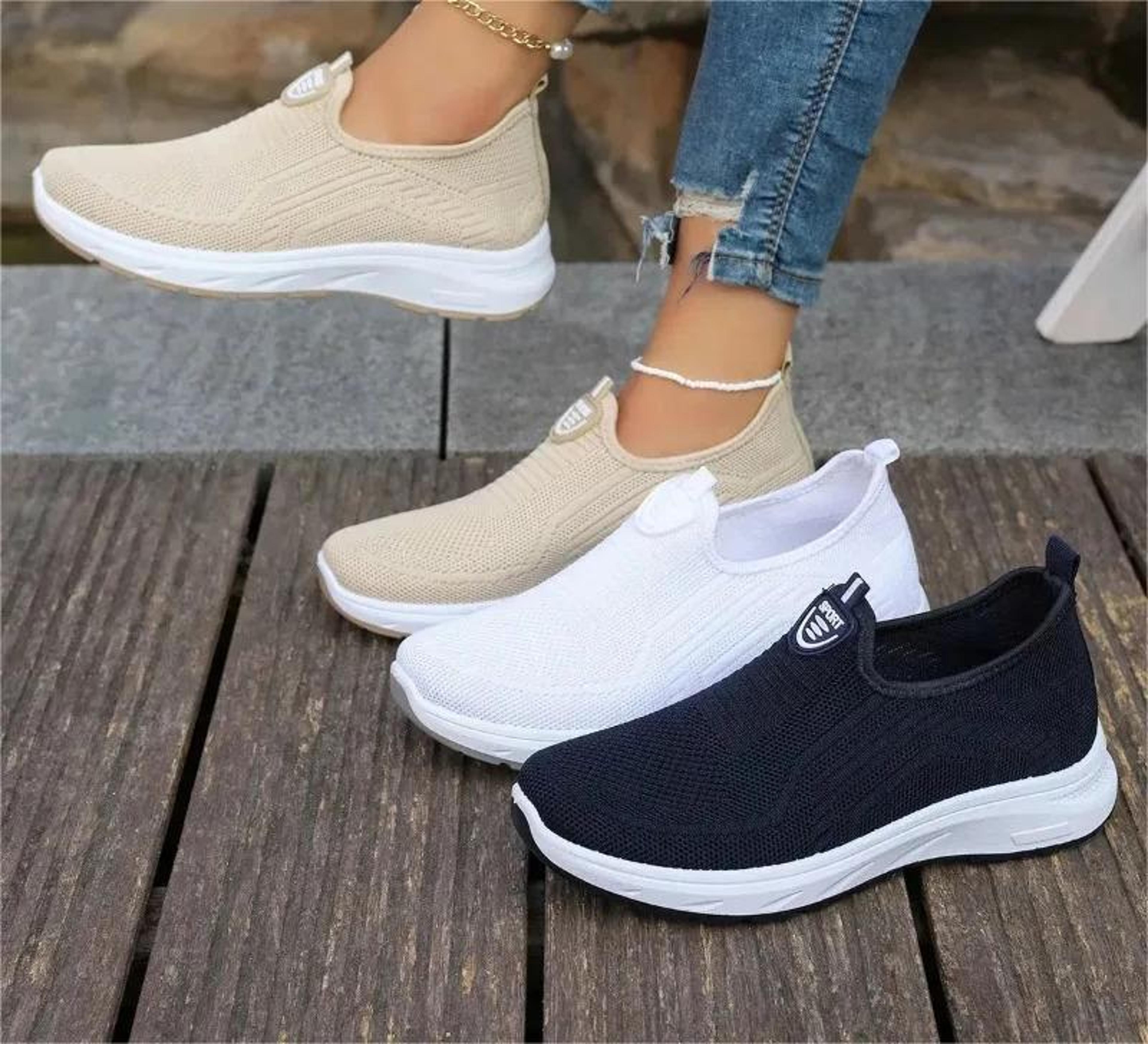 lightweight mesh casual shoes women breathable soft sole summer flats