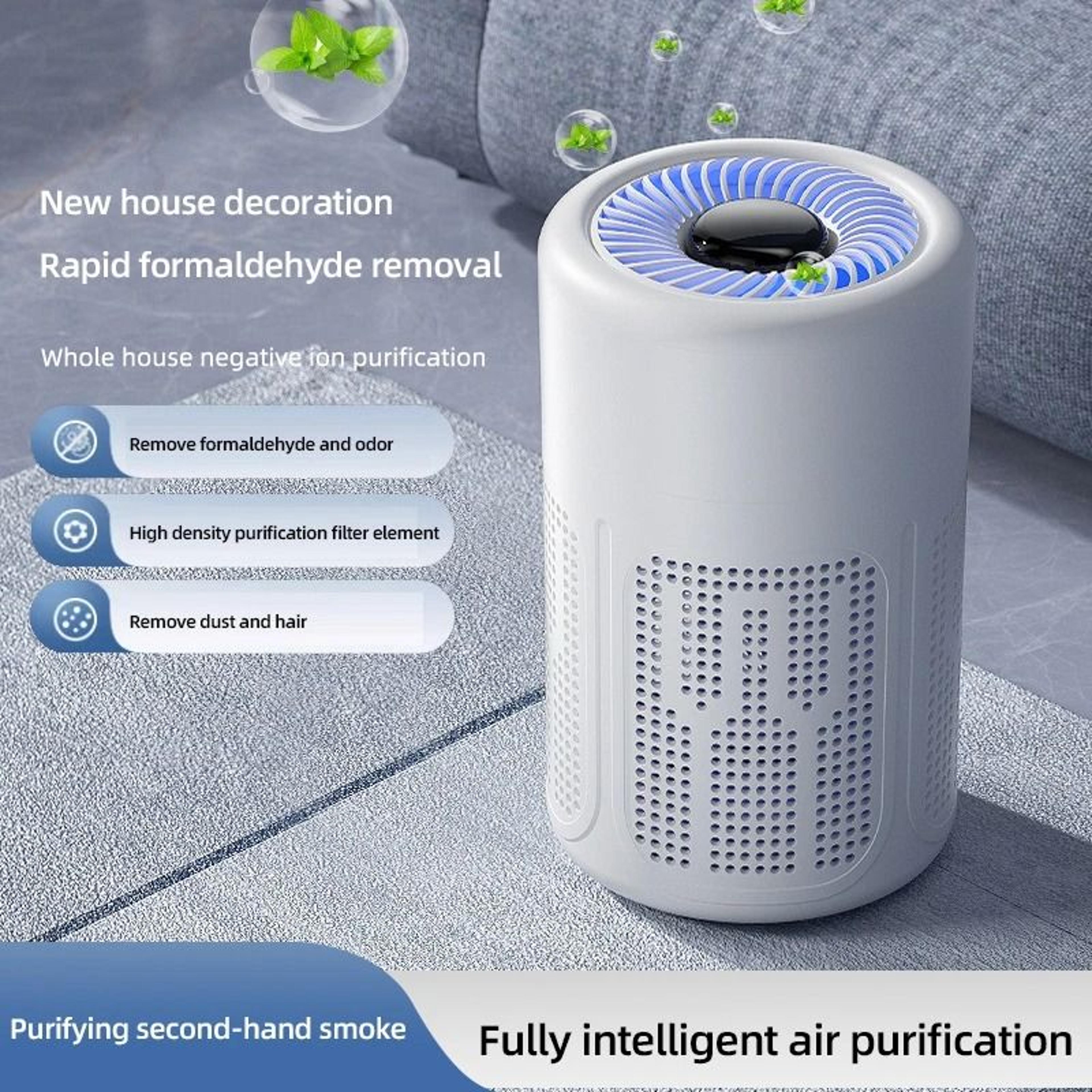 mini desktop air purifier hepa filter with negative ion for odors smoke and dust