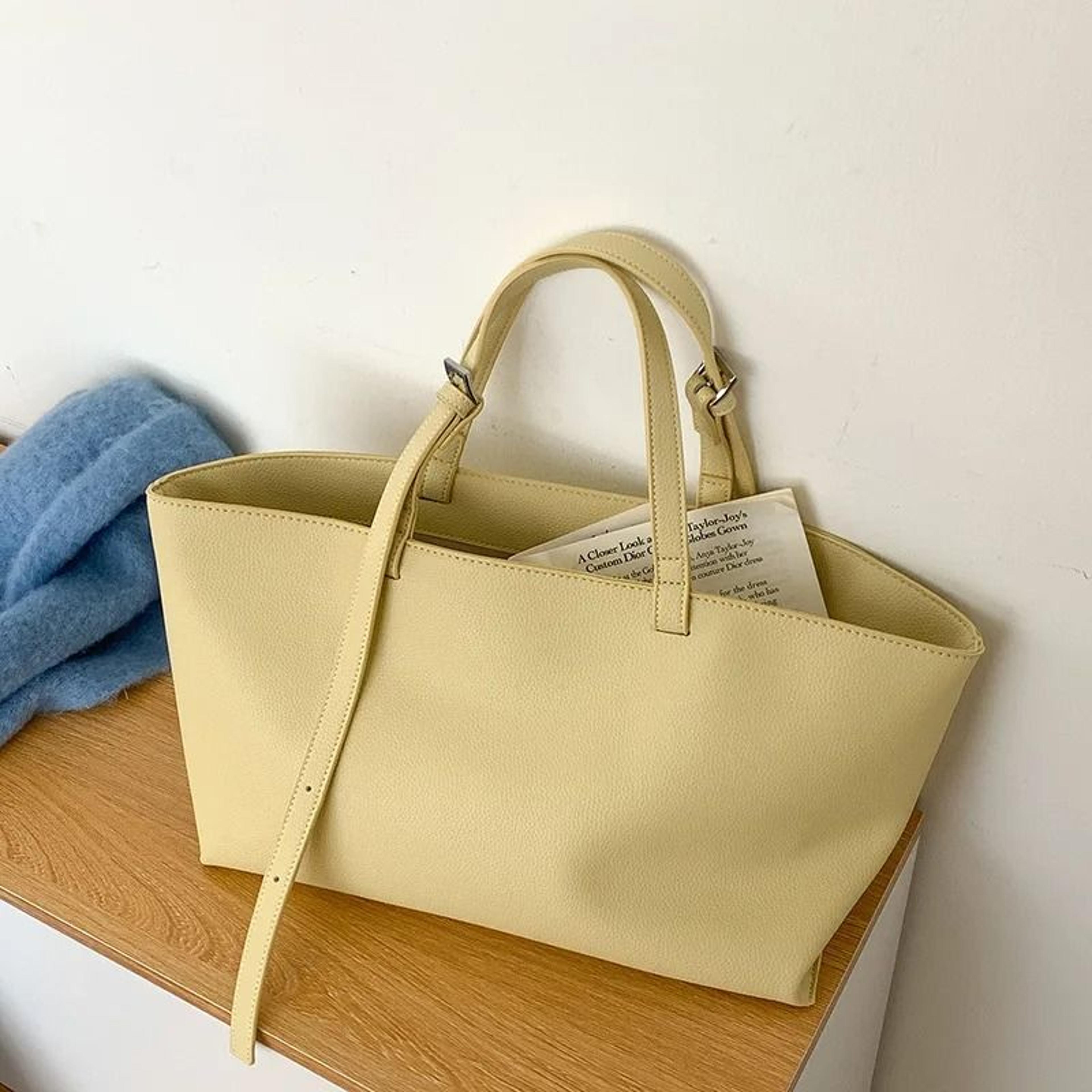 elegant pu leather tote bag for women