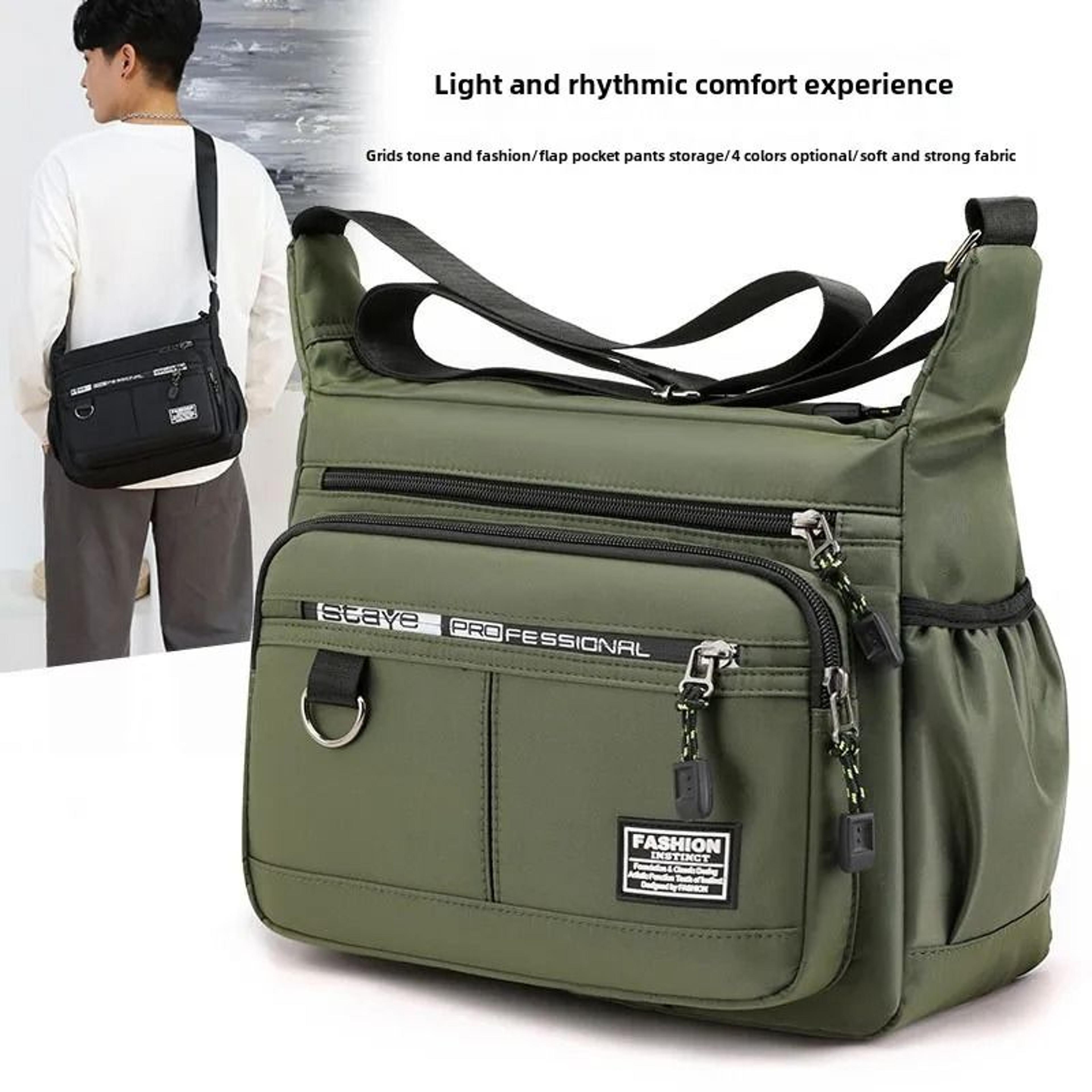 large capacity oxford leather look shoulder messenger bag for men