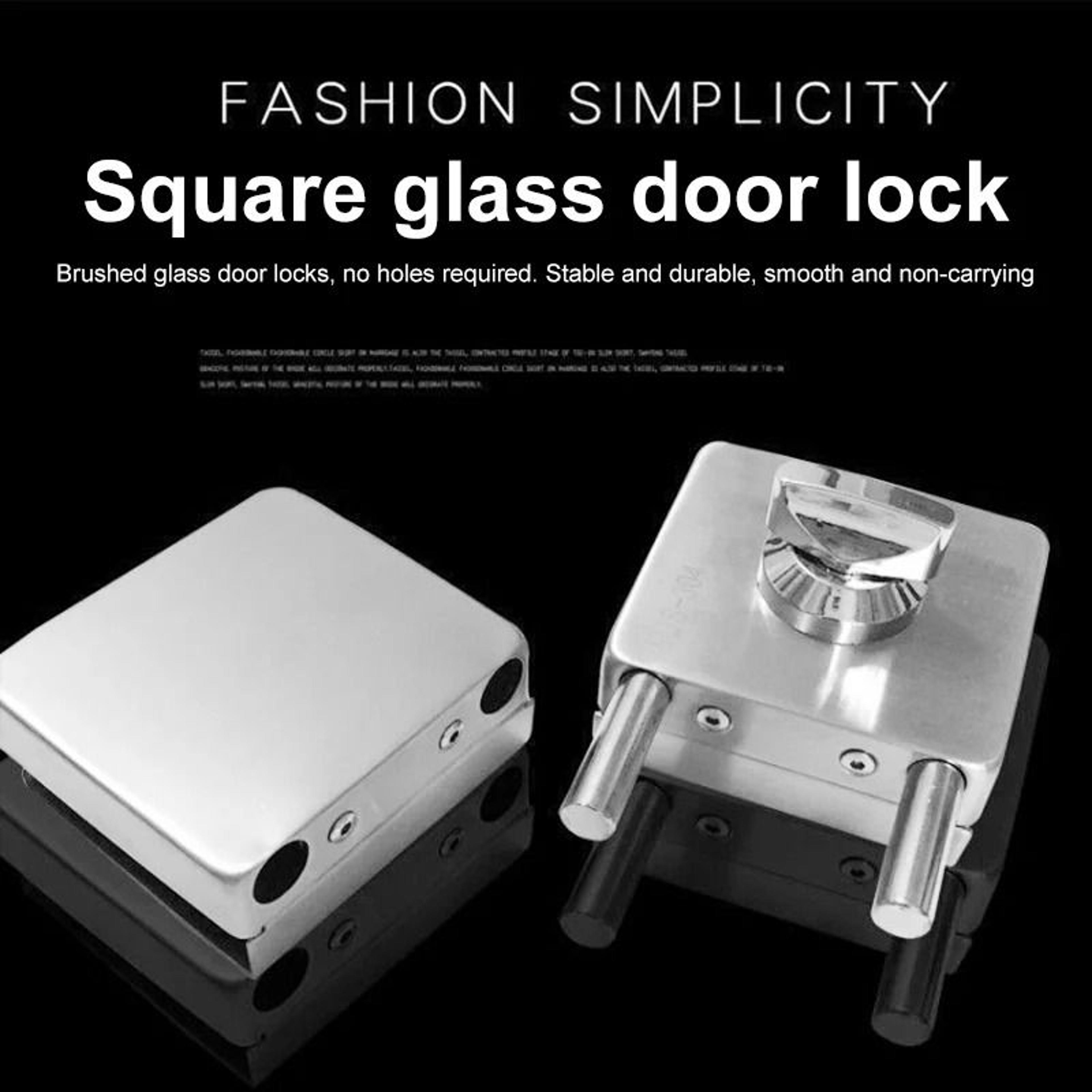 stainless steel glass door lock double-sided for sliding or hinged glass