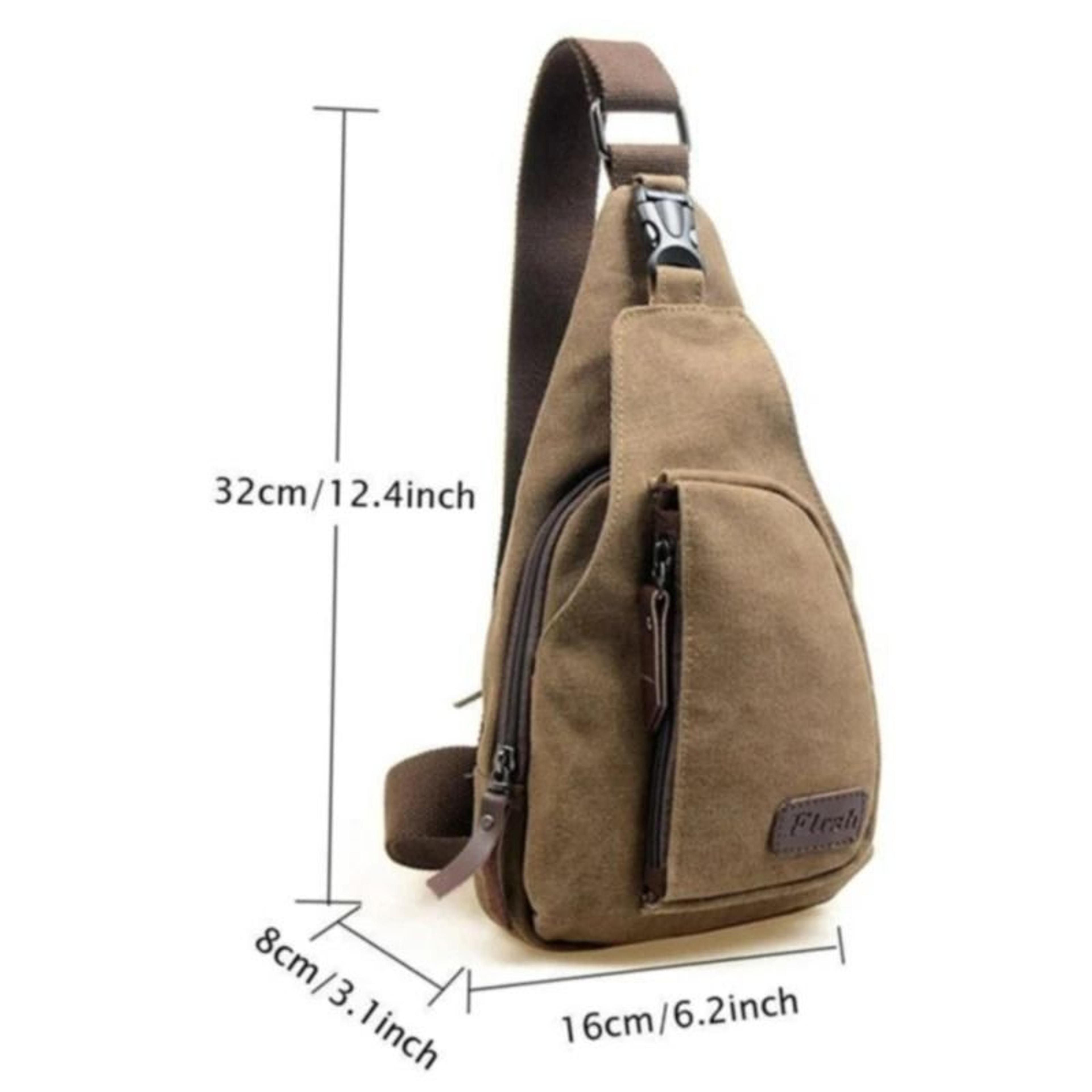 vintage canvas satchel shoulder sling chest pack