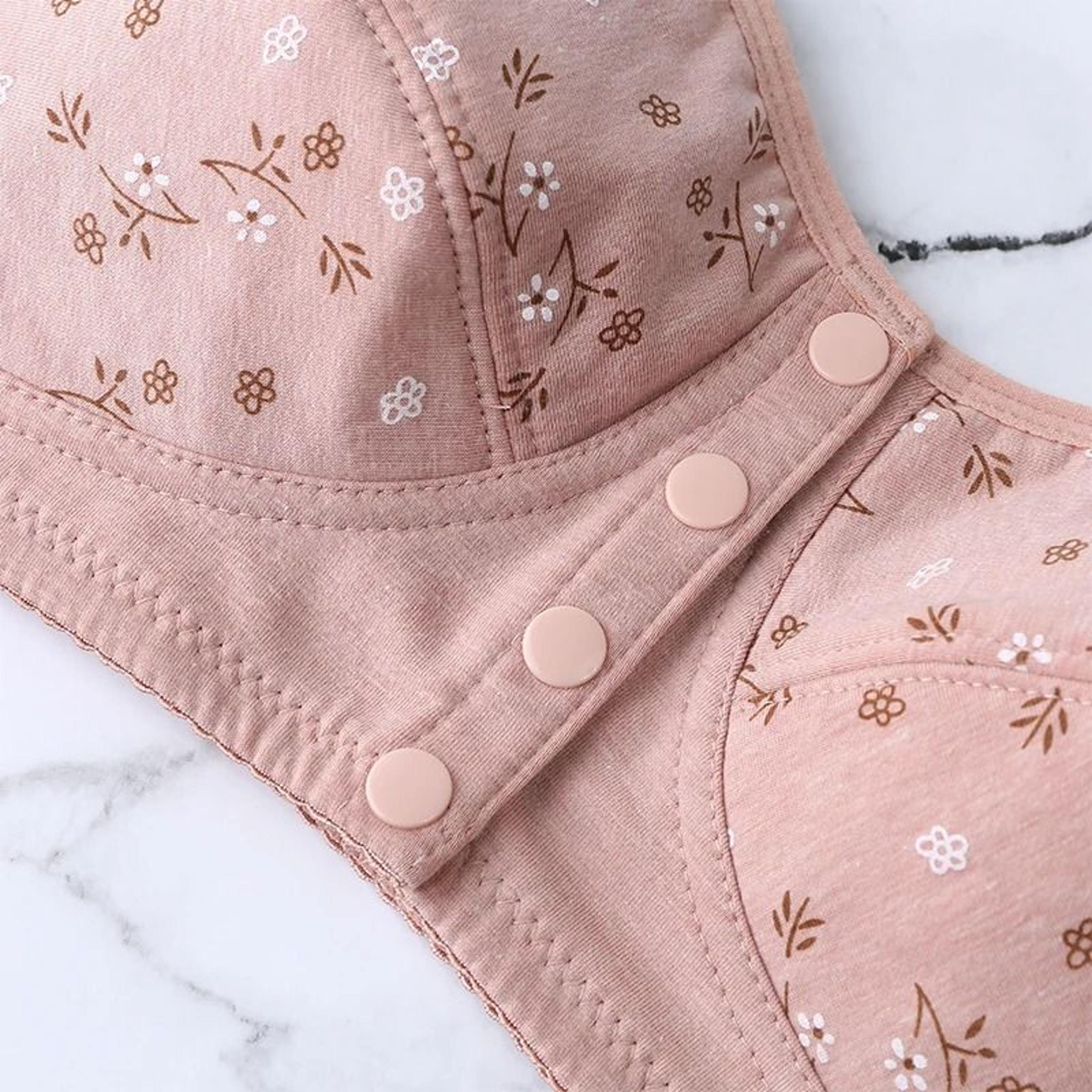soft cotton front closure wireless bra