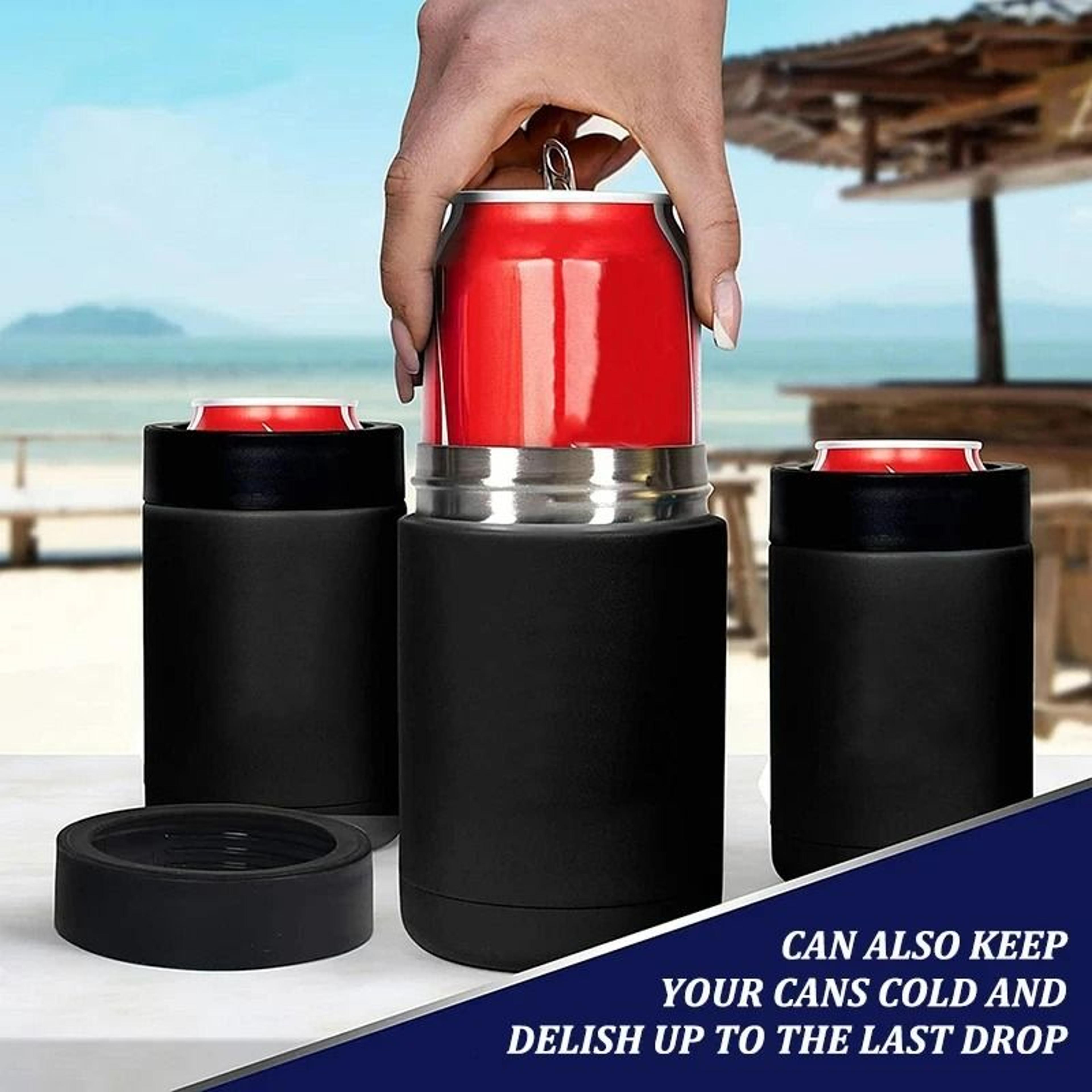 3 in 1 stainless steel insulated can and bottle holder