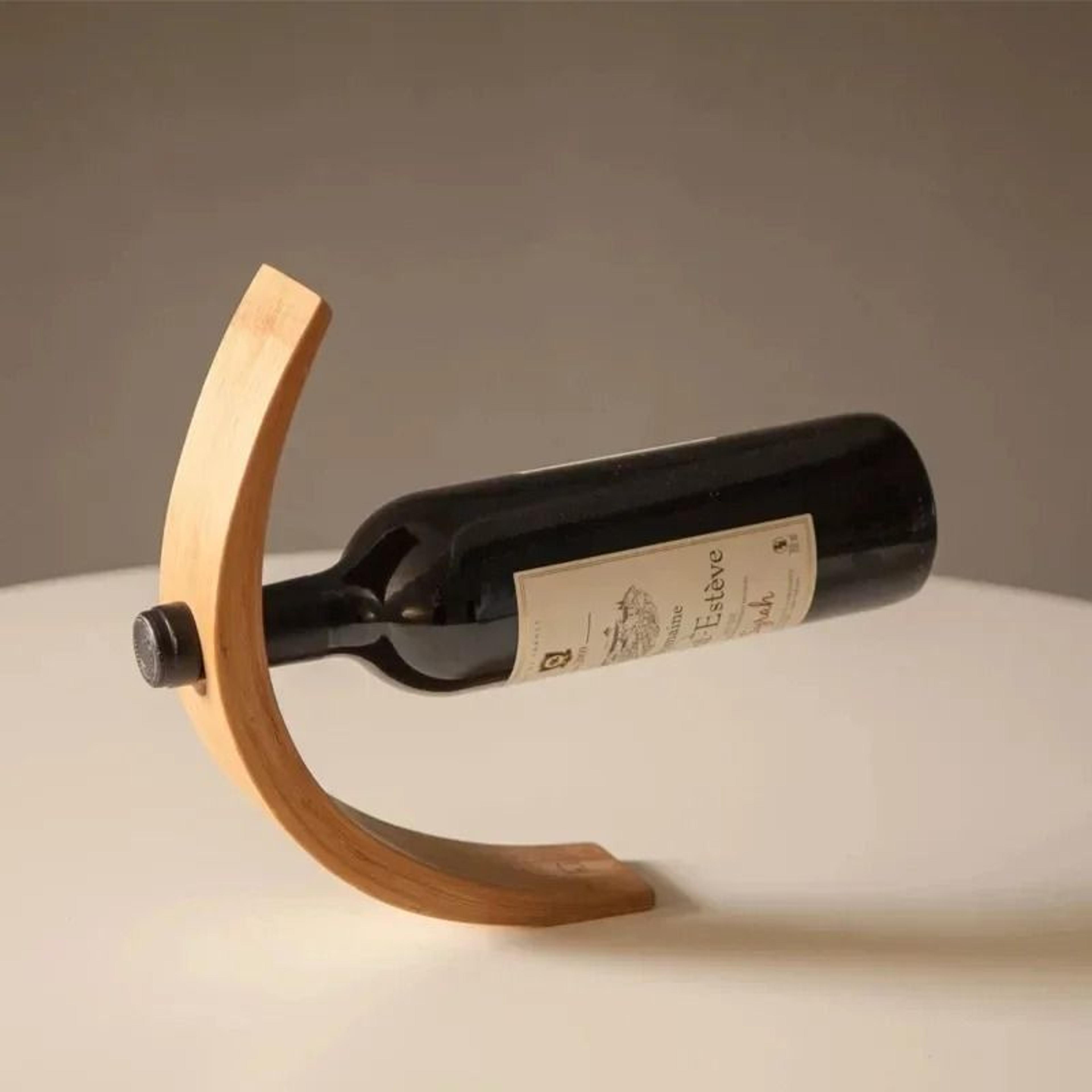 bamboo wine bottle balance stand
