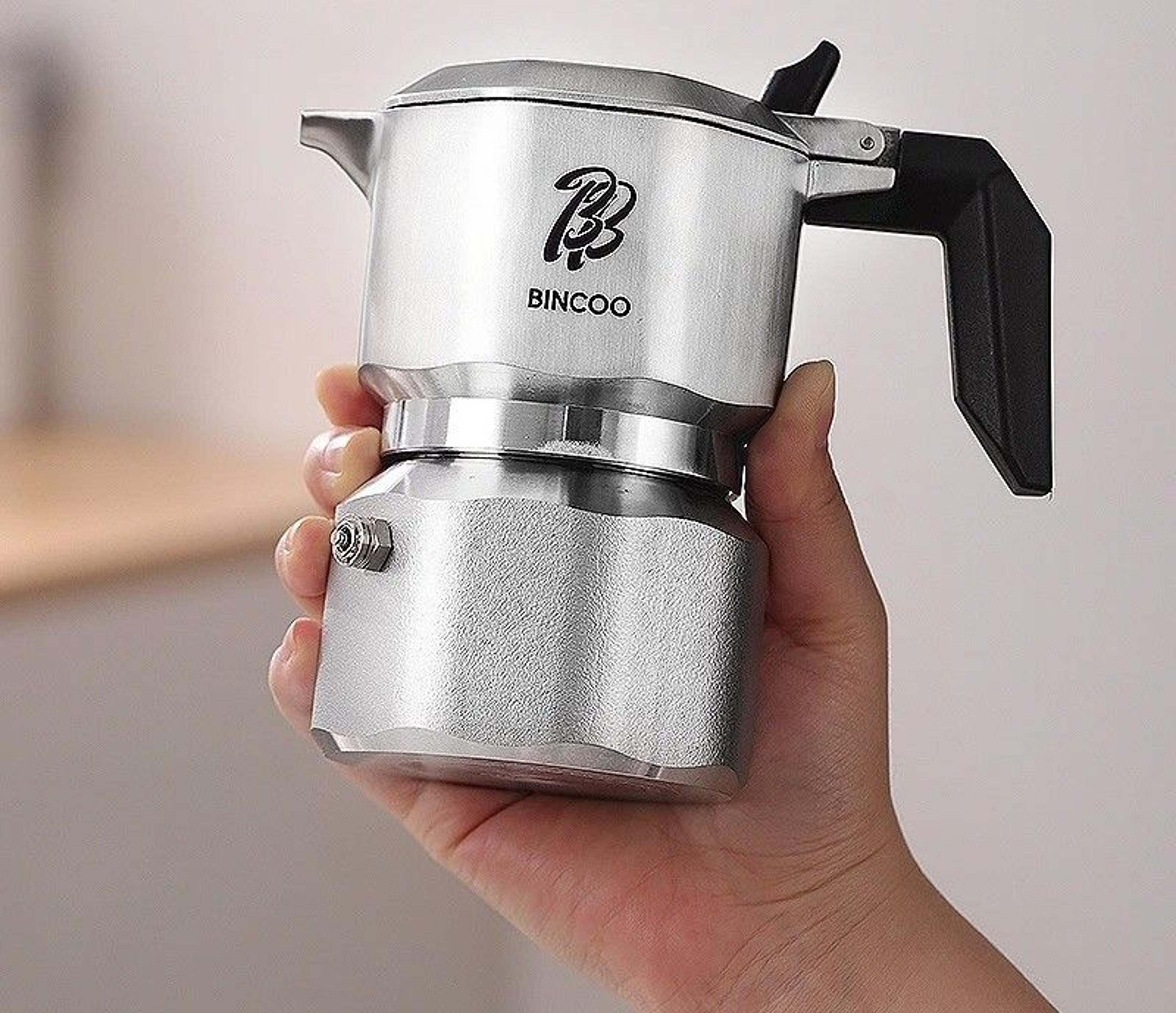 stainless steel electric espresso maker with 3 valve brewing