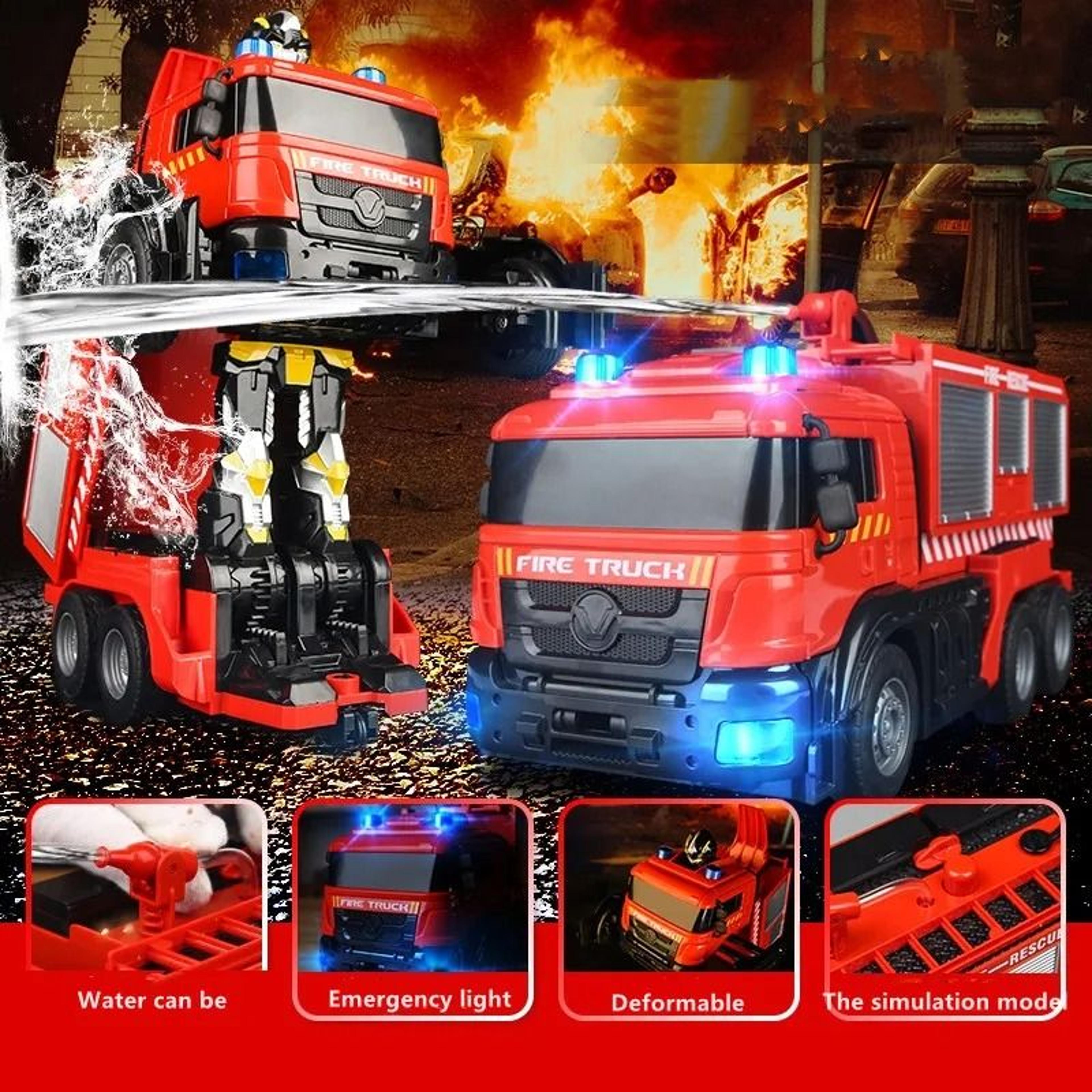 transforming firetruck robot car toy
