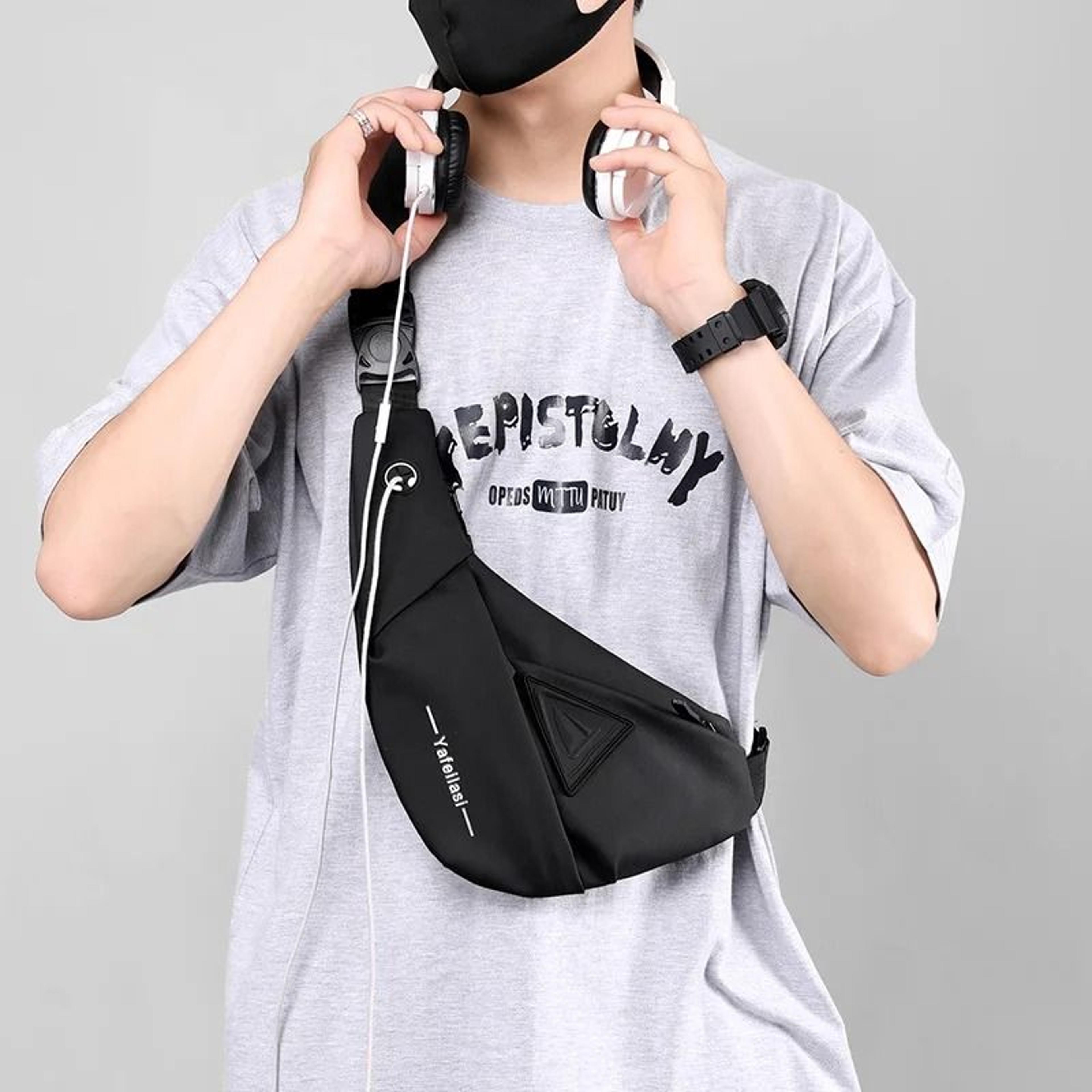 compact crossbody chest bag with anti theft design for men