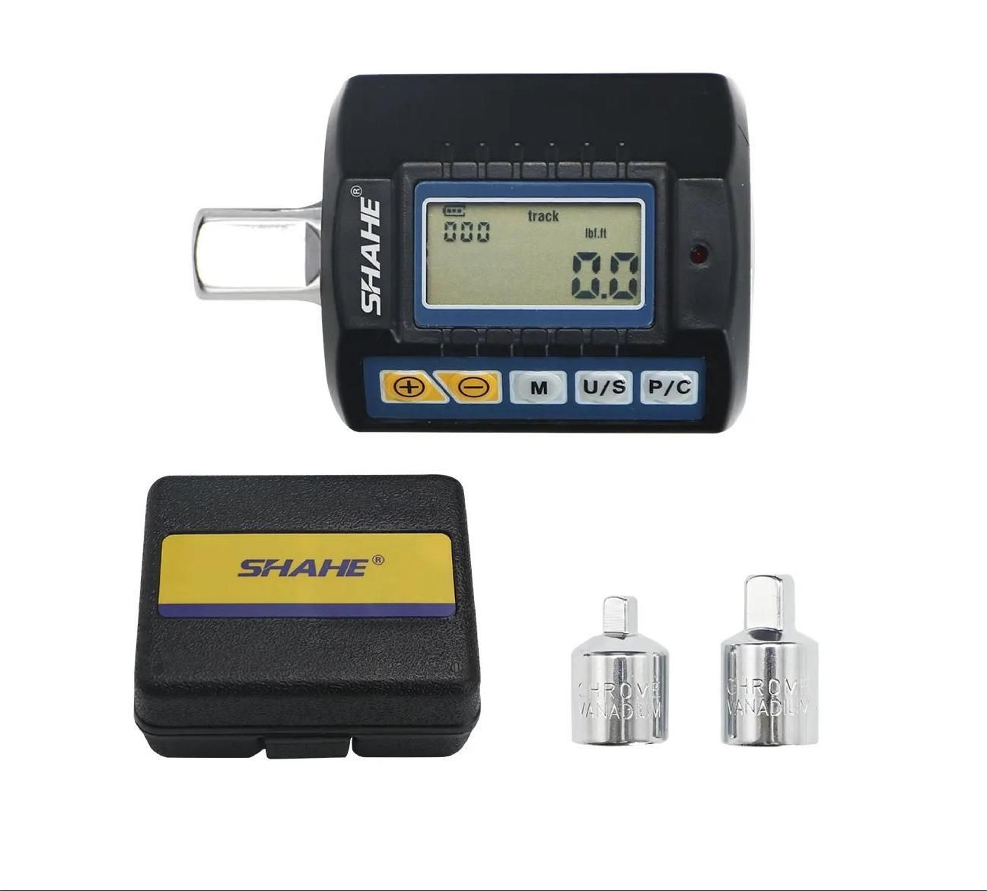 digital torque adapter with multiple drive adapters for car and bike repair