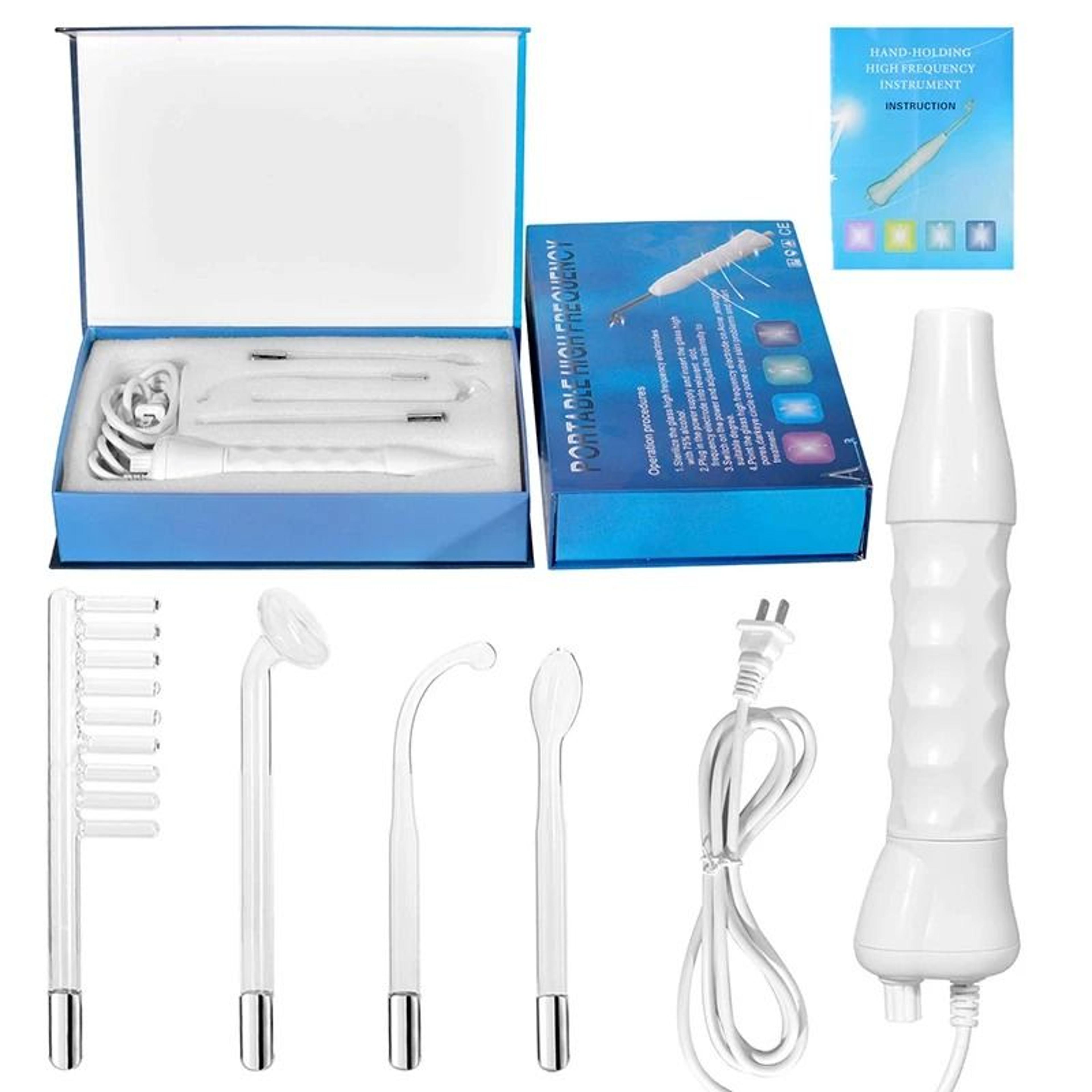 portable high frequency skin therapy wand for wrinkle reduction and skin rejuvenation